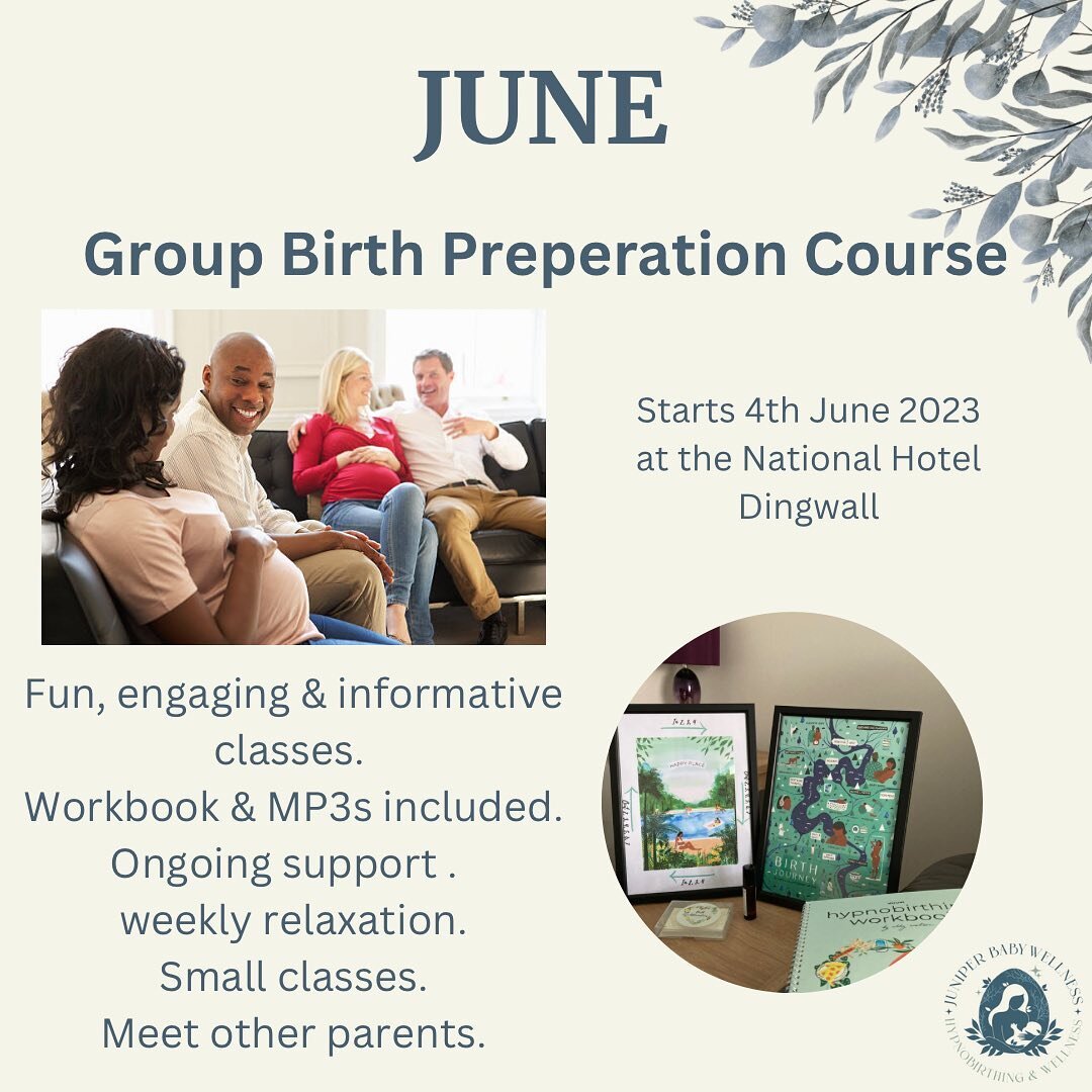 If you are expecting a baby between July and September 2023, my June group Hypnobirthing course in Dingwall is perfect for you!

This 4 week antenatal course will help you alleviate any fears surrounding birth, build your confidence, leaving you full