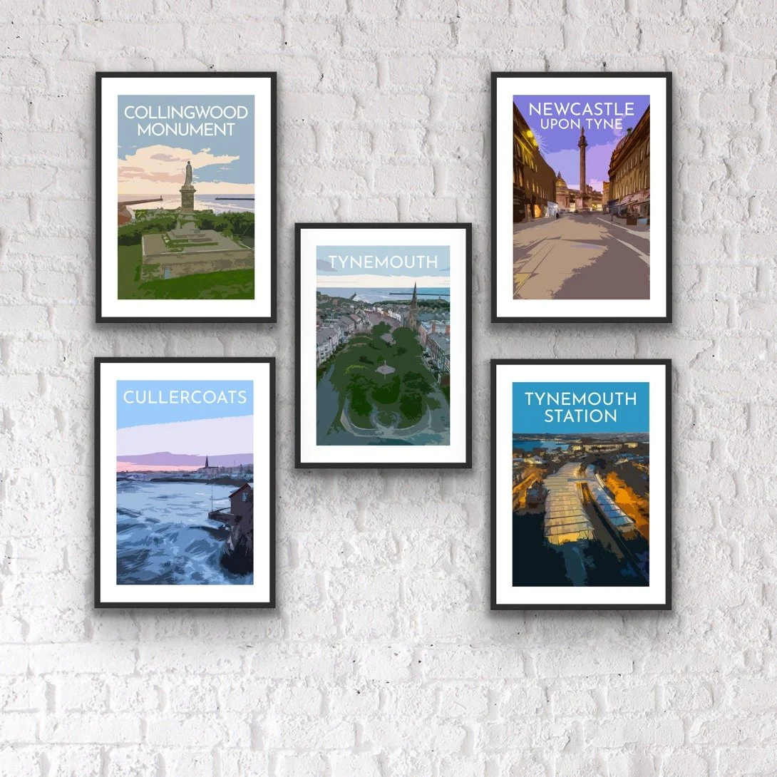 This weekend we are launching 5 brand new art prints at Tynemouth Market ✨

For those of you not familiar with this range, I take my original photographs, and redesign them in a unique style creating these 'travel art' style prints.

The new prints w