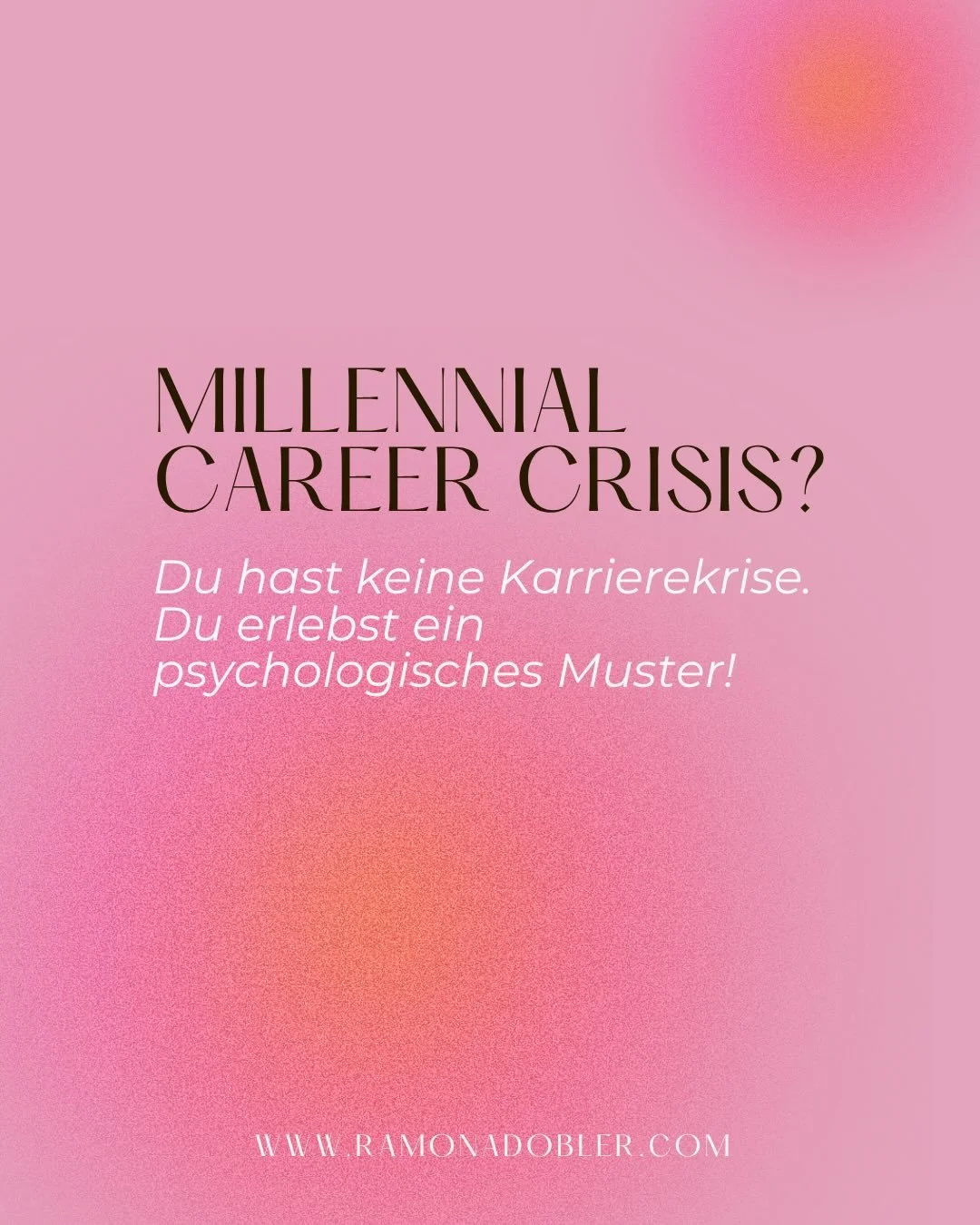 Die &bdquo;Millennial Career Crisis&ldquo; ist kein Trend &ndash; 
sondern ein psychologisches Missmatch. Besonders betroffen sind die Jahrg&auml;nge 1981-1996 als Sandwiches 🥪 zwischen den Boomern und der Gent Z.

Die Selbstbestimmungstheorie zeigt