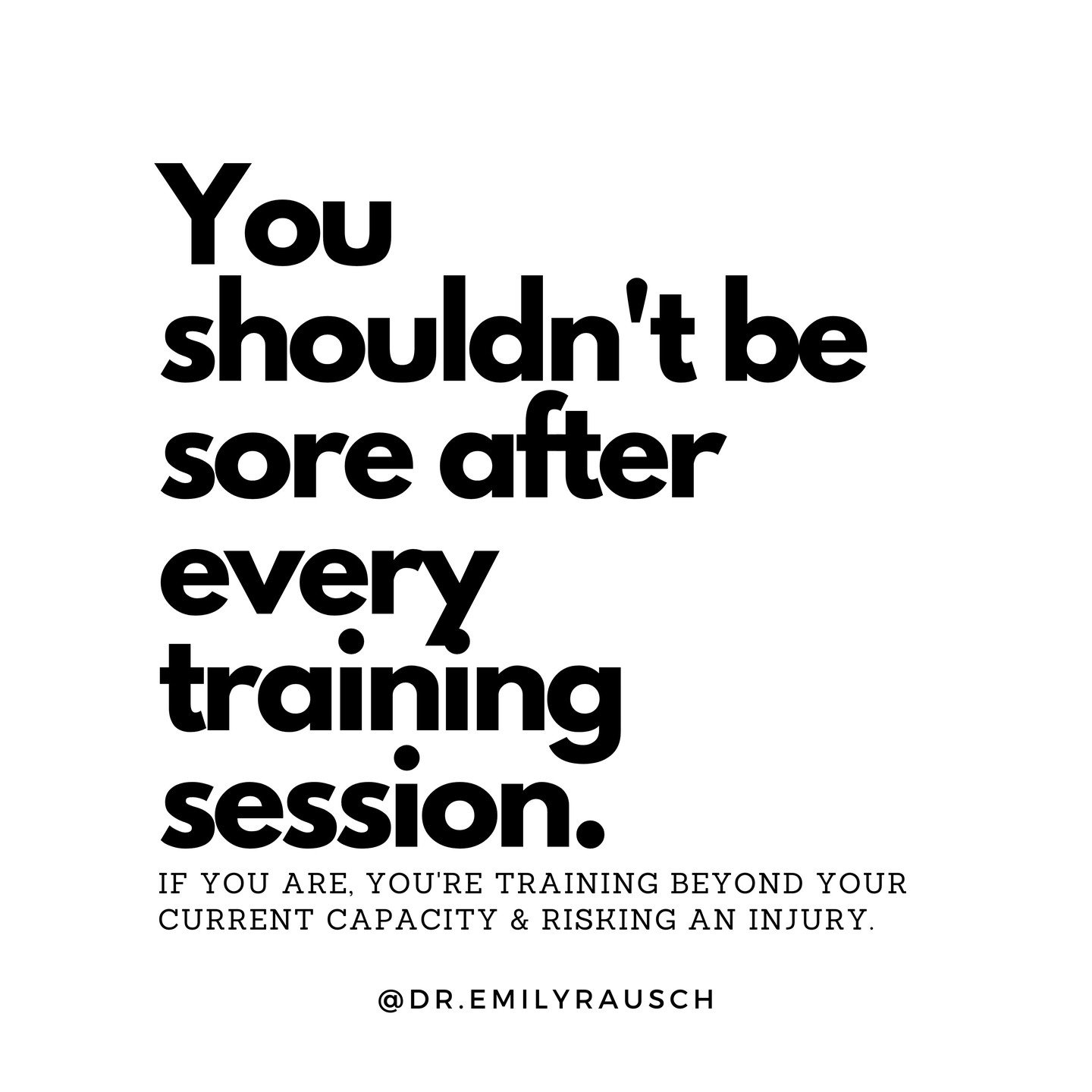📢 You shouldn&rsquo;t be sore after every training session. 

This is a sign that you have pushed your body beyond its current capacity. 

On an occasional and INTENTIONAL basis this is ok and may be needed for adaptation. 

BUT if it&rsquo;s a regu