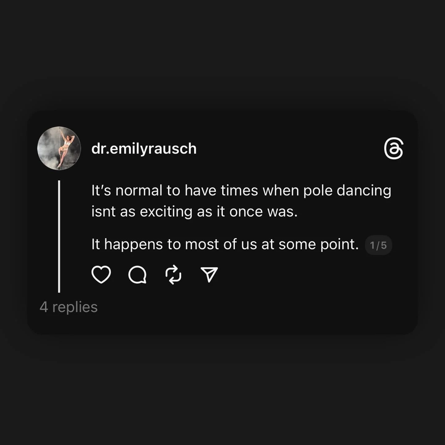 I&rsquo;d love for you to share what you do when you&rsquo;re not feeling super motivated to pole ⬇️