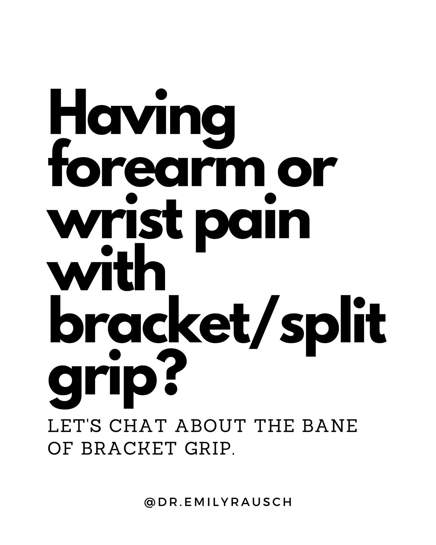 Do you have forearm or wrist pain with bracket grip?

A LOT of pole dancers do. Forearm/wrist pain in bracket grip is the &ldquo;shin splints of pole&quot; - from @lorna.shadow 

A bracket grip has one arm pulling and one arm pushing. 

This position