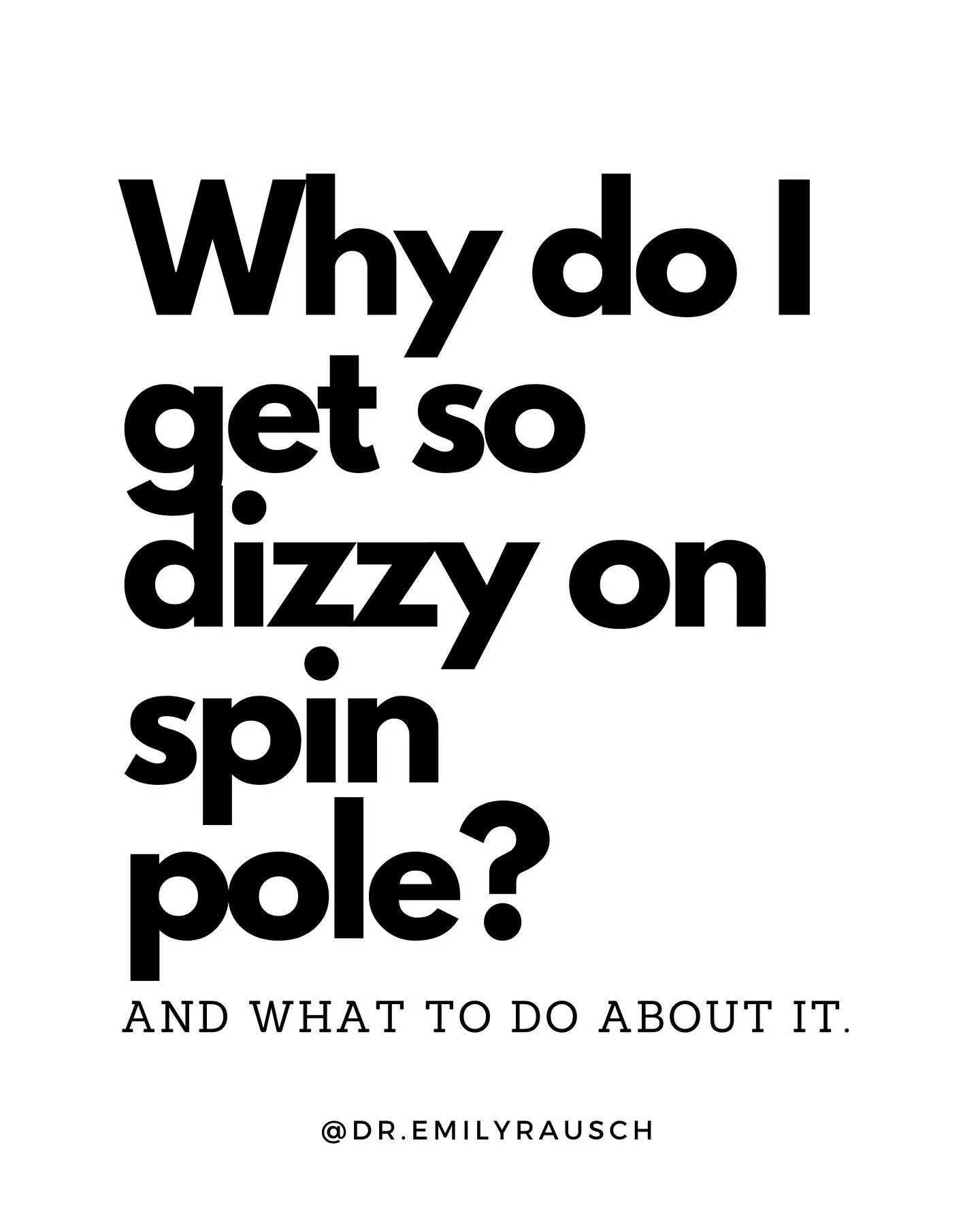 Wanna 🤮 when spinning?

You&rsquo;re not alone!

Swipe ⏩ to learn a bit about your vestibular &amp; visual systems &amp; how spin pole affects them. 

A way to work on the ability to tolerate spinning:

1. Spinning upright/upside down for 10 seconds