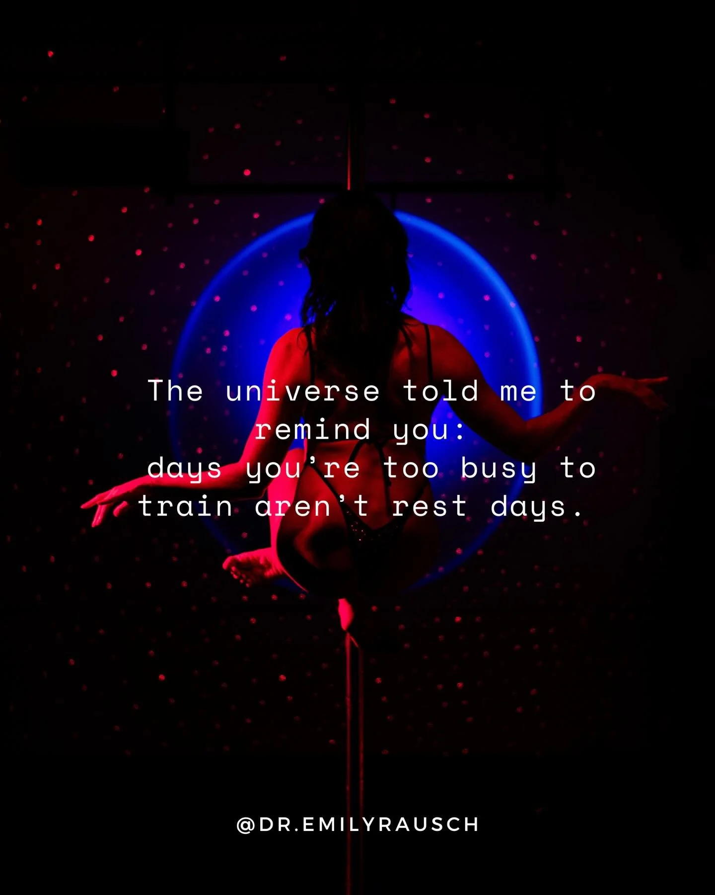 The universe ✨ has spoken 🪐.

The way you choose to train has an impact on your ability to express yourself through movement. 

Take the time to reflect on whether how you&rsquo;re training is aligned with your goals. 

Make adjustments if needed. 
