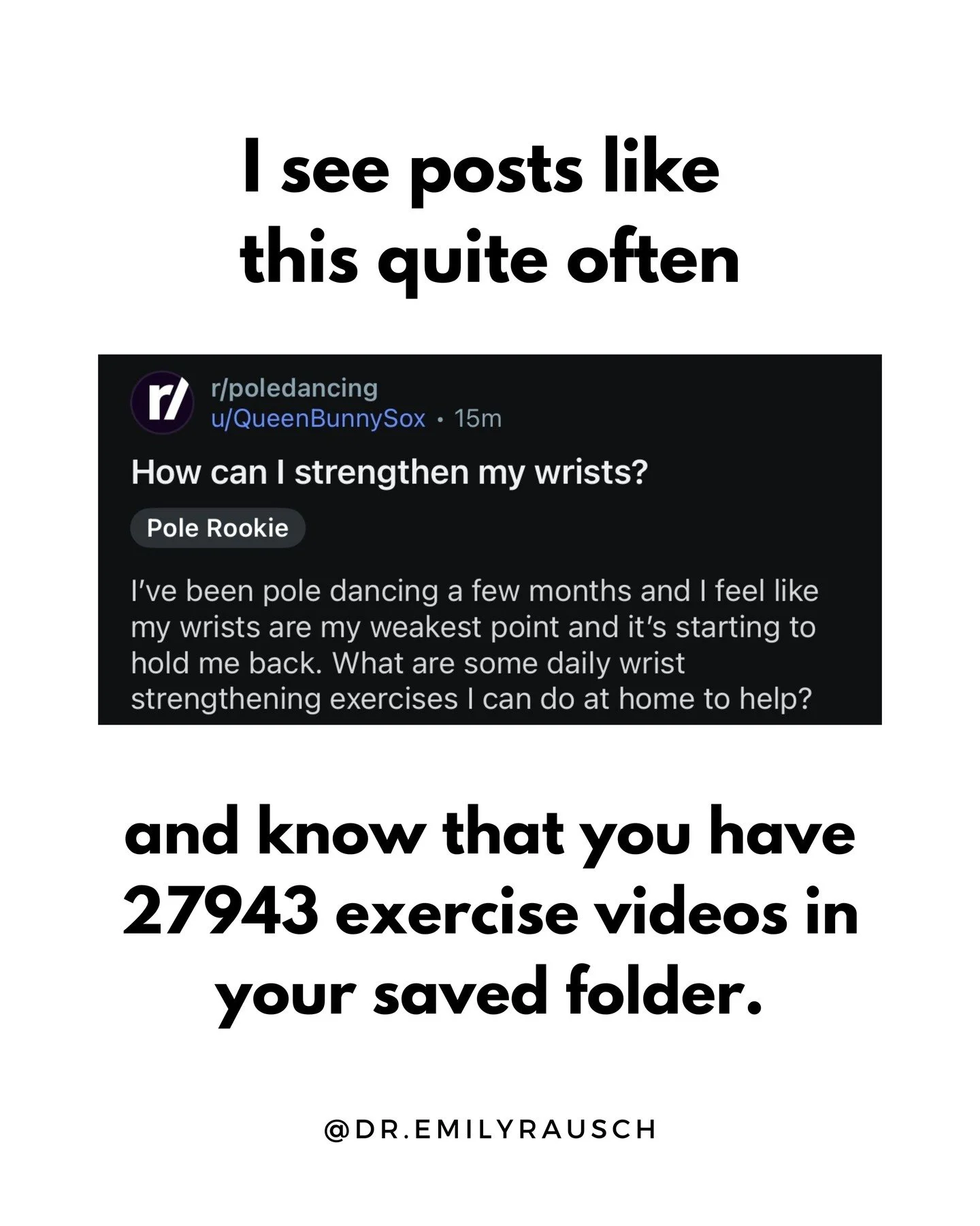 This is part of my mission to make pole truly accessible to everyone. 

I know that you all have body parts that are holding you back from achieving your goals. 

I know you are searching the interwebs for things that will help. 

I don&rsquo;t want 