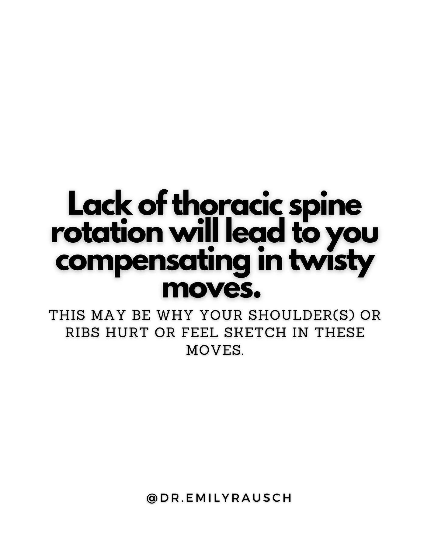 I can&rsquo;t tell you how many shoulder injuries from doing ballerina that I&rsquo;ve assessed only for the dancers mind to blown 🤯 that the problem is their lack of thoracic spine rotation. 

Movement has to come from somewhere. 

And pole dancers