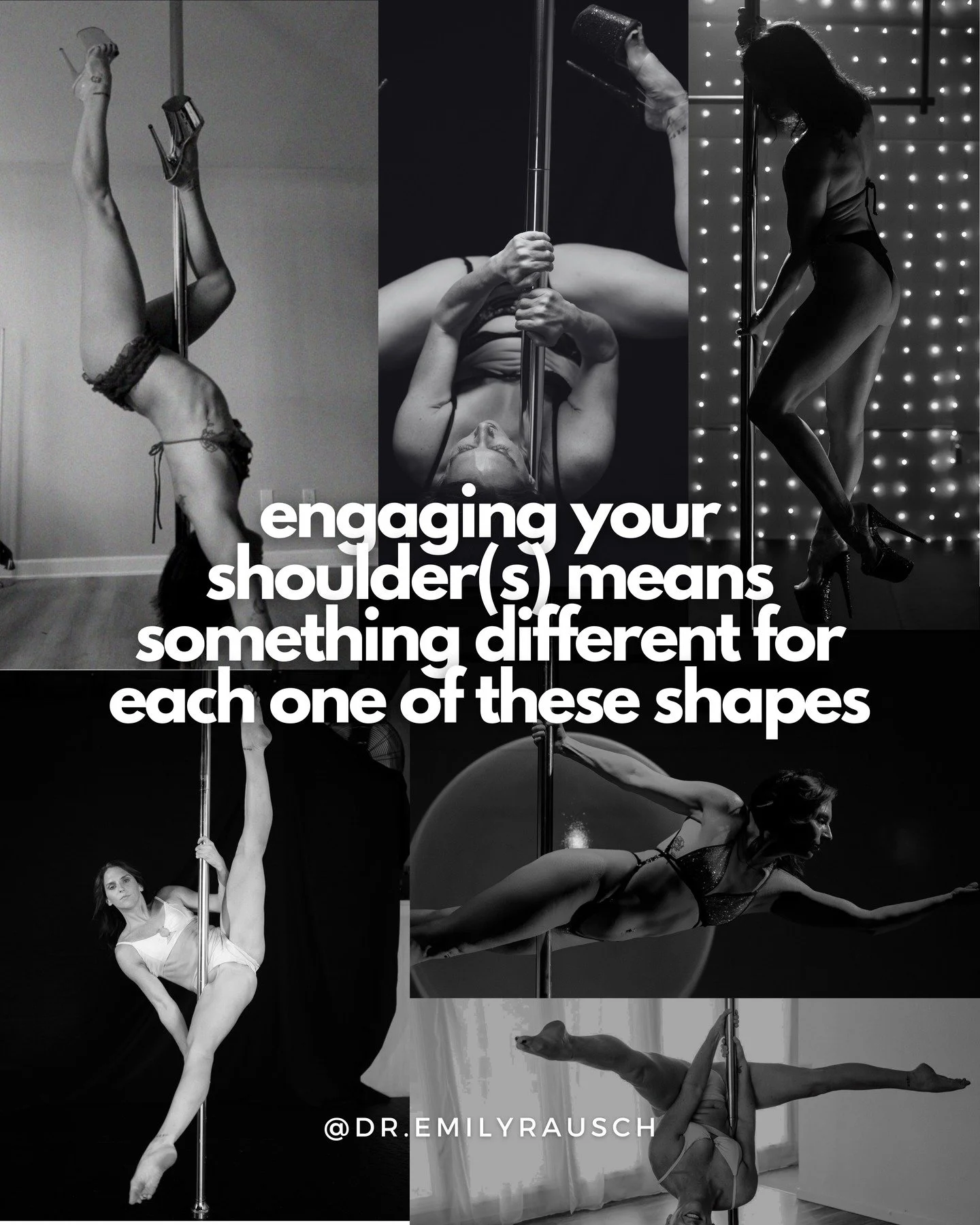 Since each one has your shoulder(s) in a different position, how you stabilize, push/pull will be different. 

I bring this up for a couple of reasons:

1. the cue "engage your shoulders" is not going to provide enough information for stude