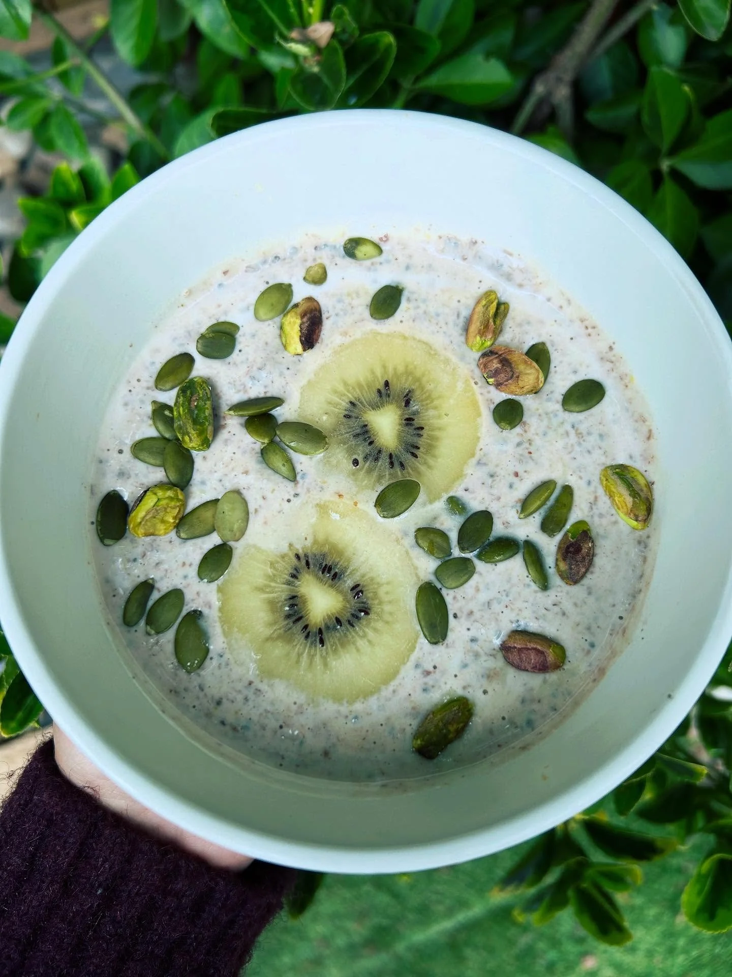 Sunday morning, post @wildviewretreat breakfast. After the most fabulous week away supporting a group of wonderful guests at the spectacular Wild View Retreat, I&rsquo;m easing my way back into regular life with a breakfast of flax and chia seeds soa