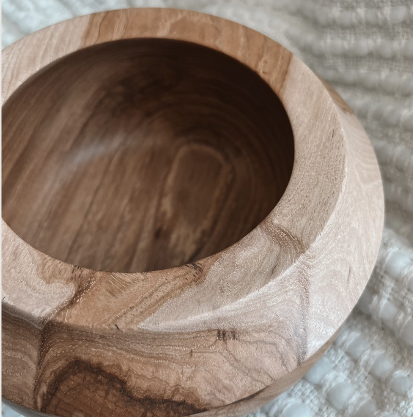 pecan wood hand crafted bowl moor curated  unexpected ways to use art in the home