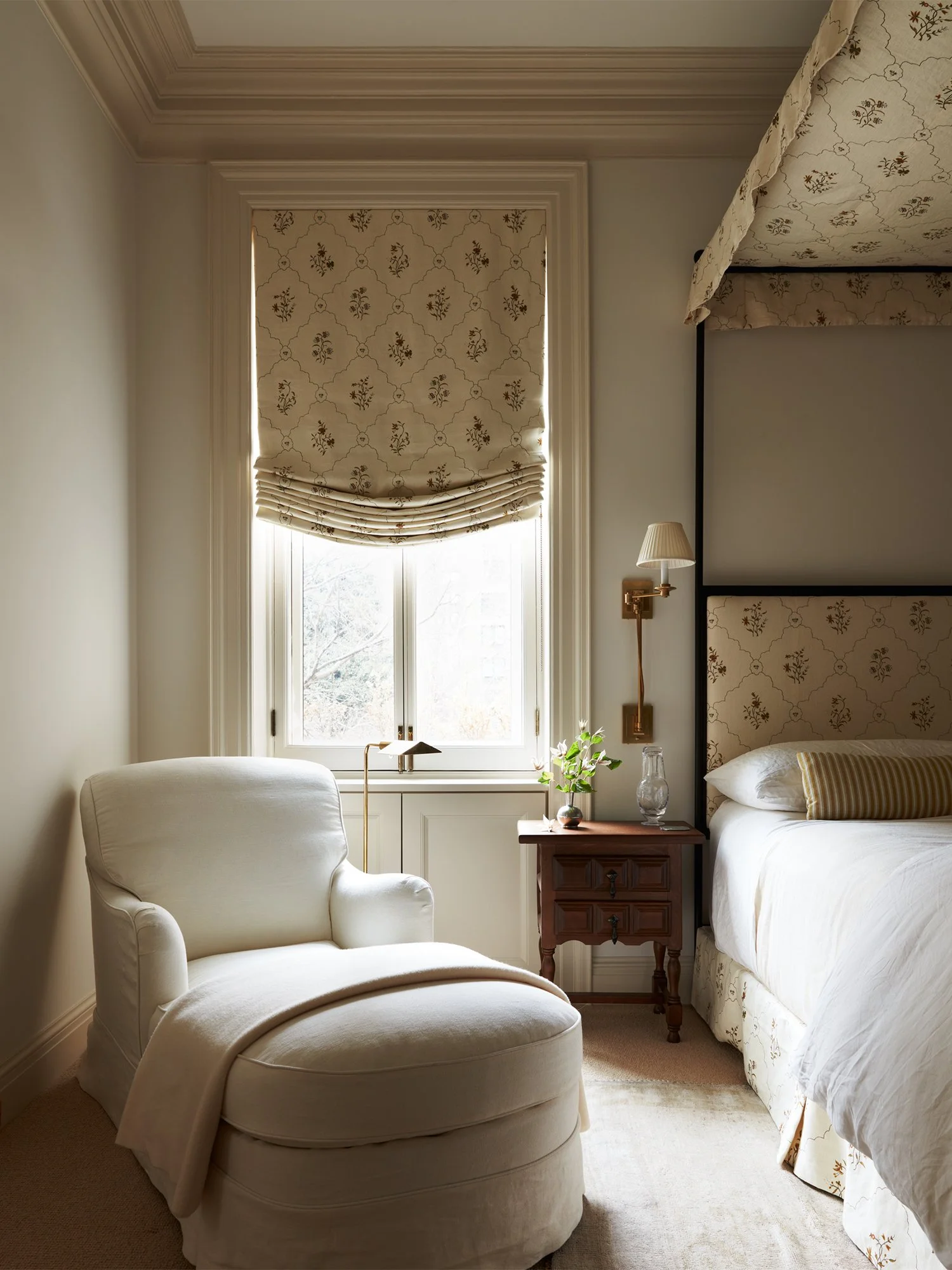 Bedroom detail view of lounge chair.