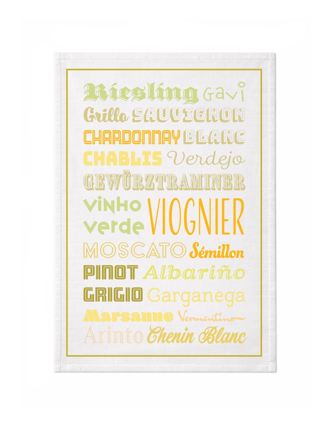 All Cotton Tea Towel, White Varietals