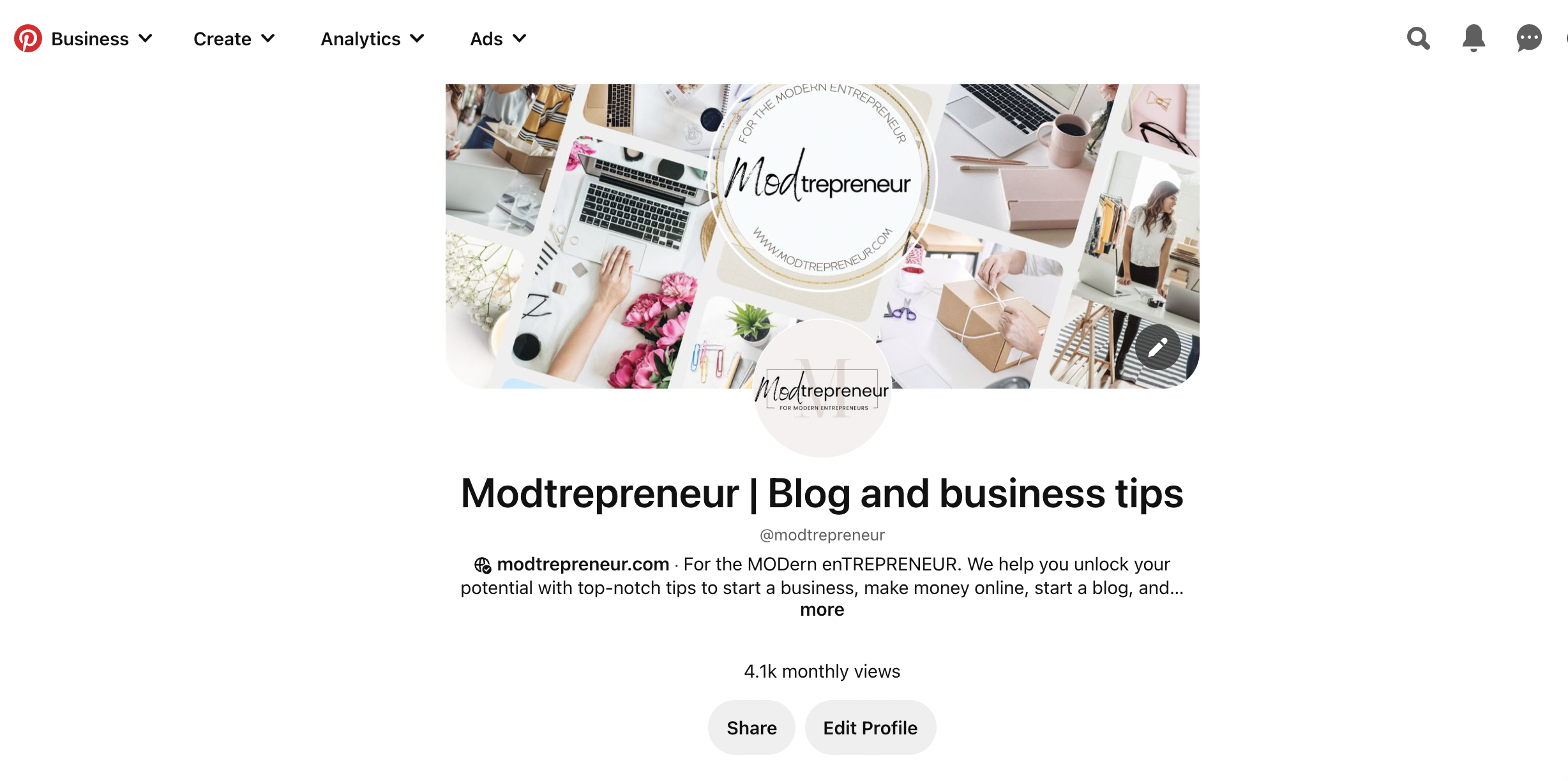 sign up for pinterest business account