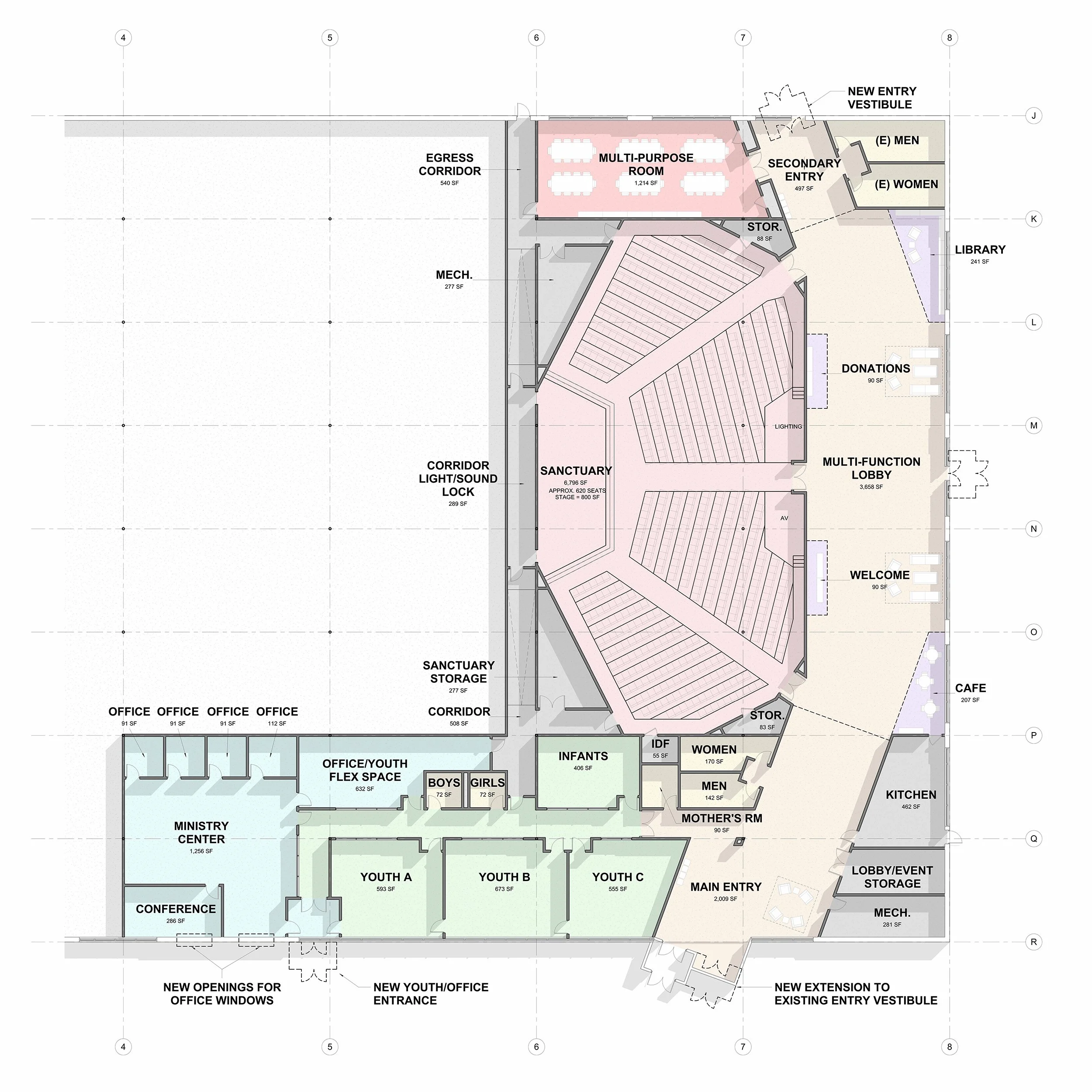 Admin Church Layout Muncie Church Feasibility Study — Minaki Architecture | Custom Homes ...