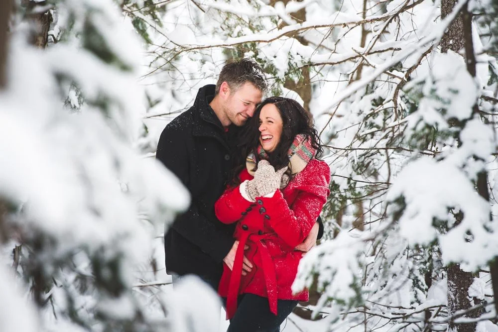 Winter wonderland engagement photo