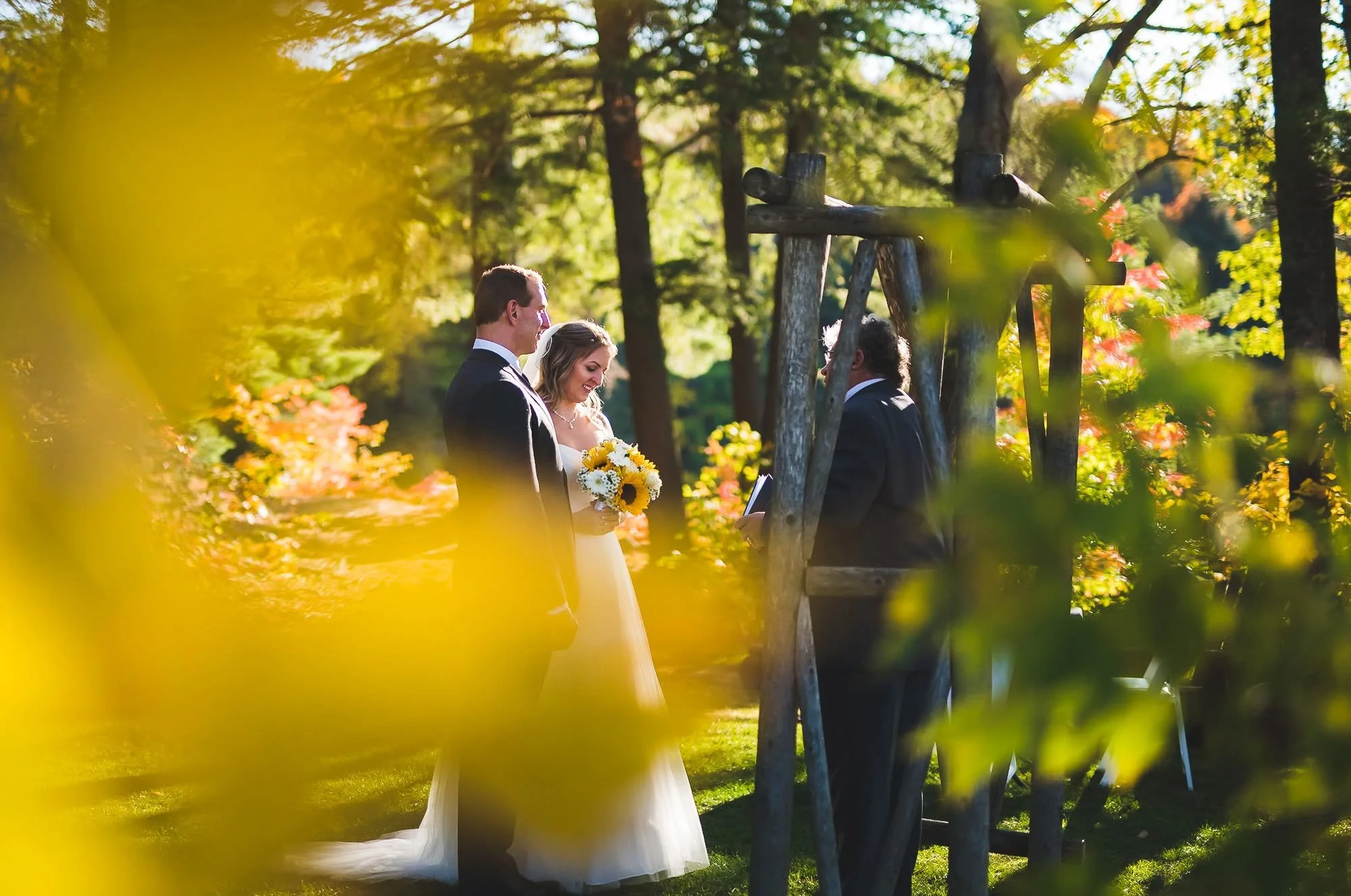 Fall Elopement Ceremony  in Muskoka