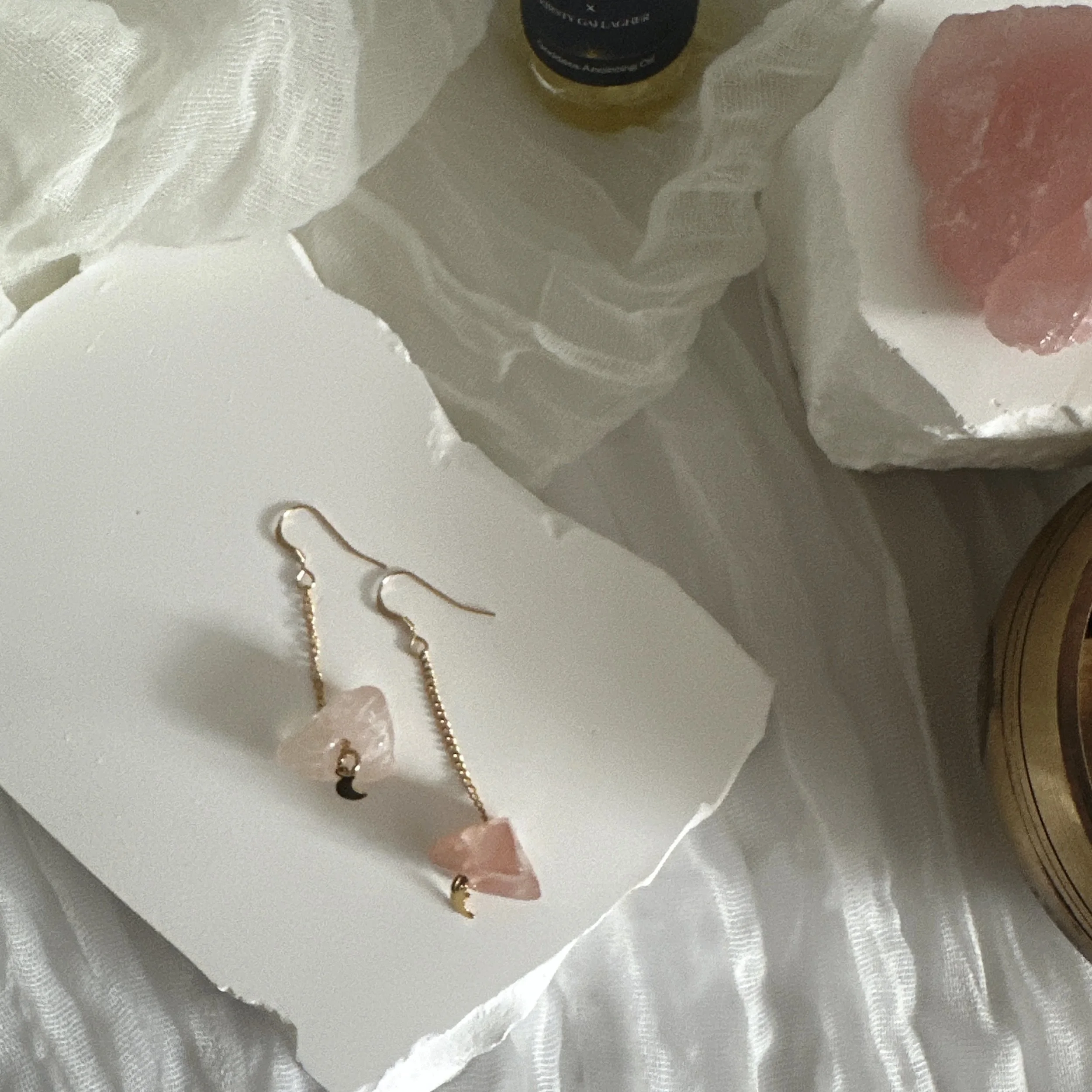 Luna Blush Rose Quartz Earrings