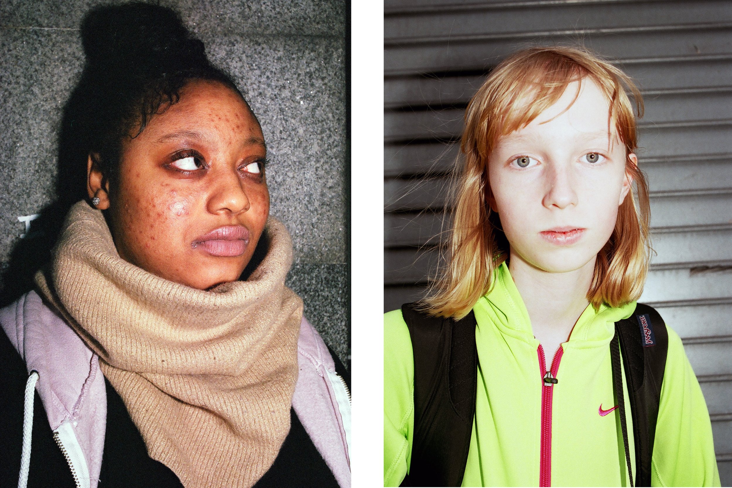 Teens of New York. 2015-ongoing
I started the series in 2015 intentionally yet non-discriminatory documenting young New York as it crossed my path - on the streets, subway, school yards, skateparks, dark alleyways and bright lit shops. Neighborhood b