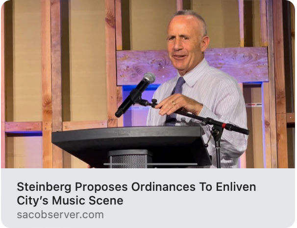 The Observer Steinberg Proposes Ordinances To Enliven City’s Music Scene