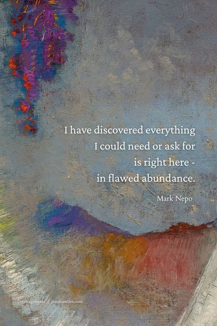 From the poem The Way Under the Way by Mark Nepo.  Artwork from La Voile Grise by Odilon Redon, via Artvee.  “I have discovered everything I could need or ask for is right here, in flawed abundance.”