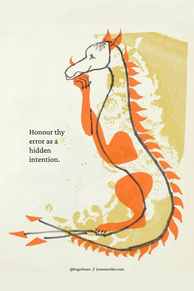 Words from the Oblique Strategies by Brian Eno and Peter Schmidt.  Artwork from Evaline Ness, via Artvee.