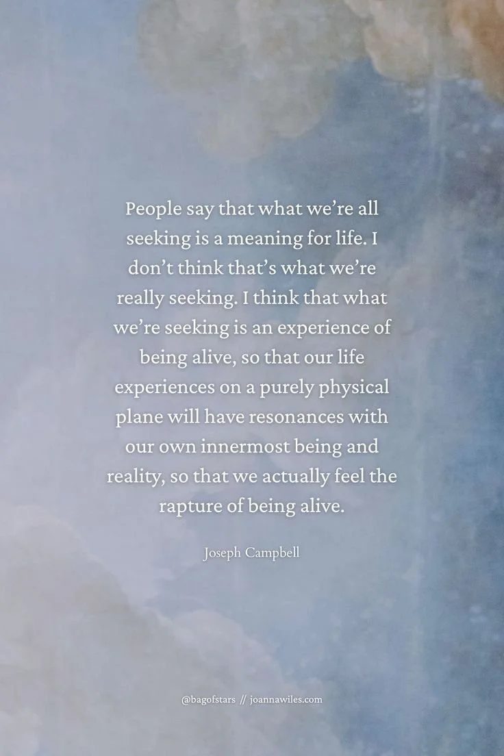 Words from The Power of Myth by Joseph Campbell.  Image courtesy of Brooklyn, via Unsplash.