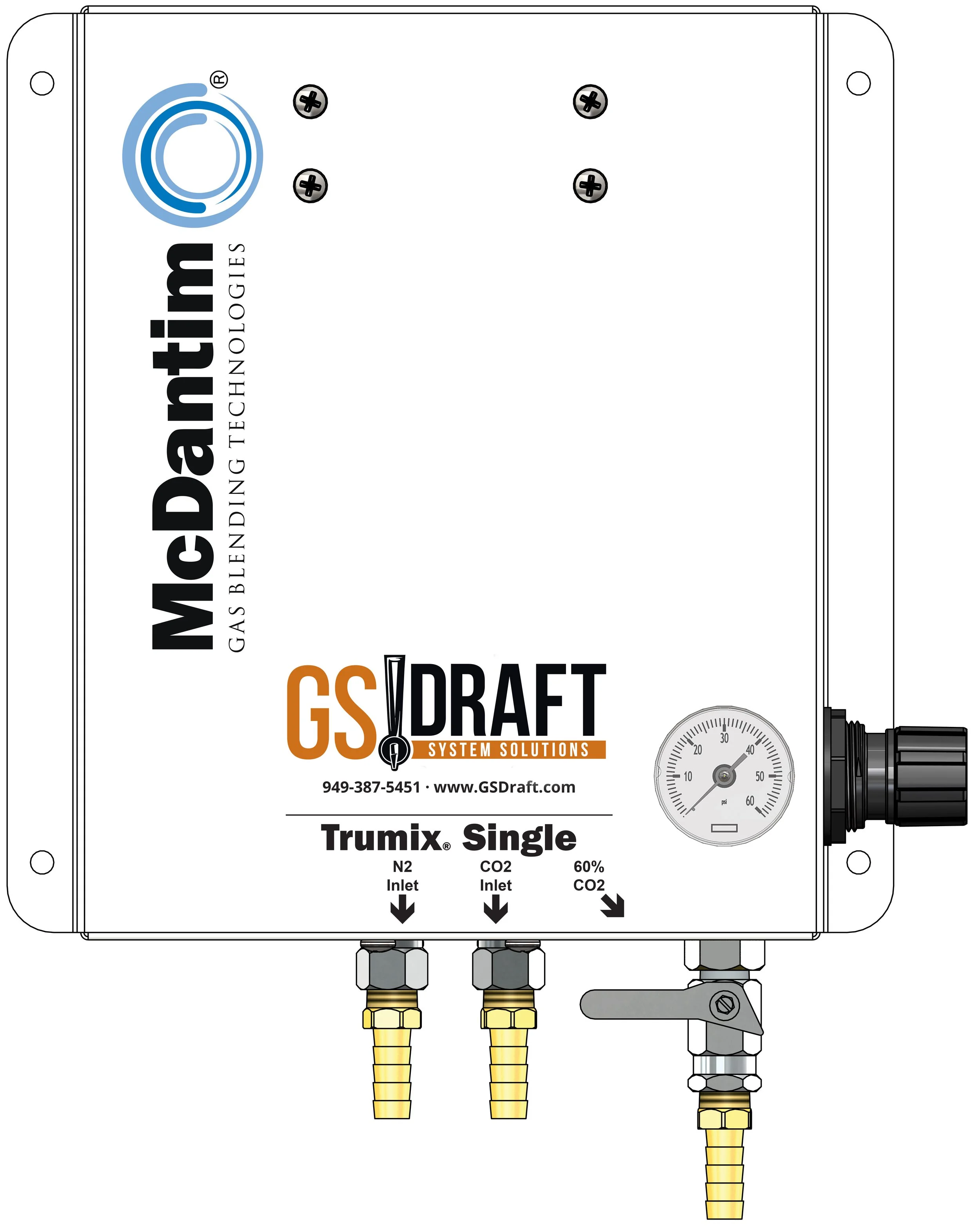 Single Gas Blender for Ales and Lagers