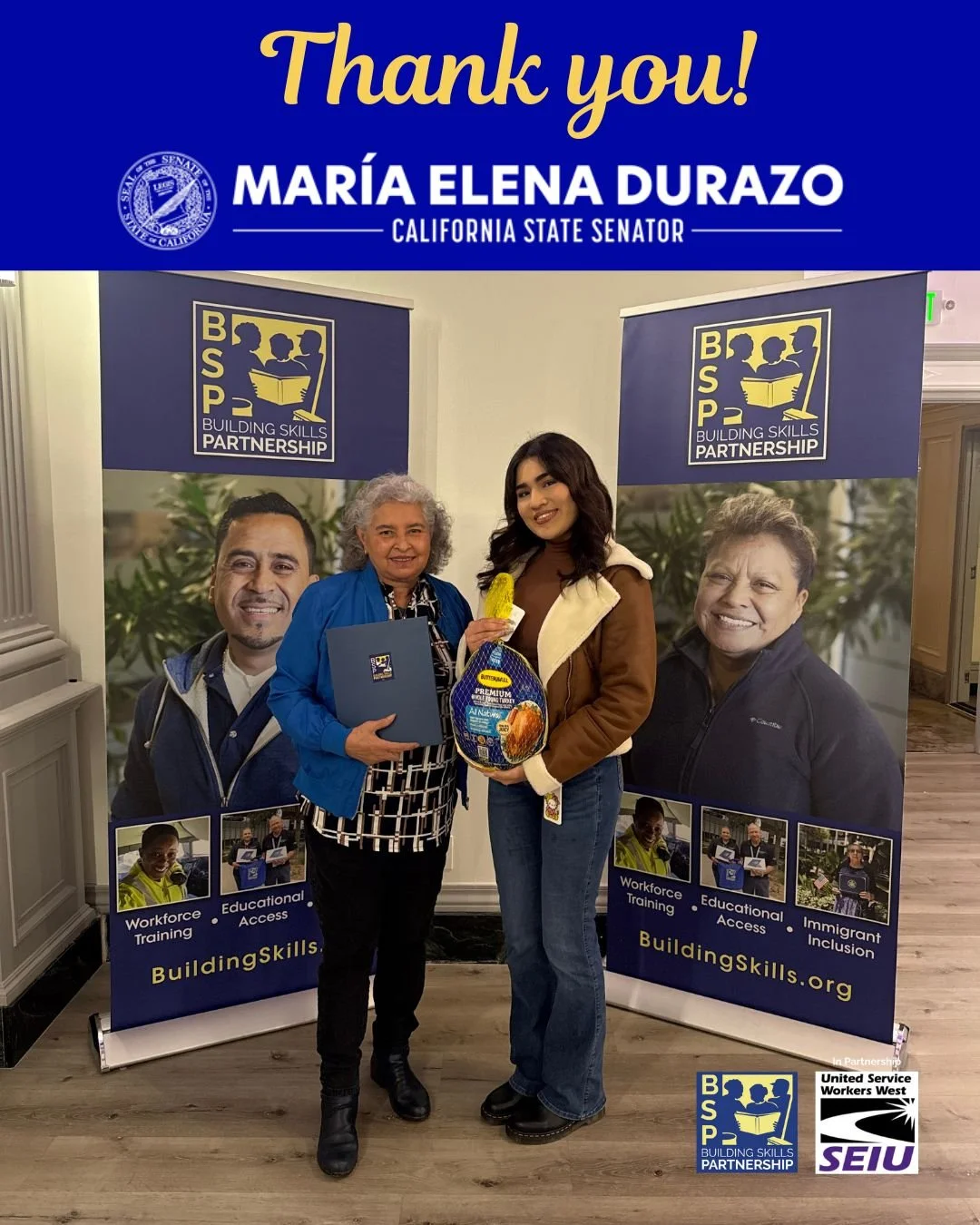 Thank You Senator María Elena Durazo!