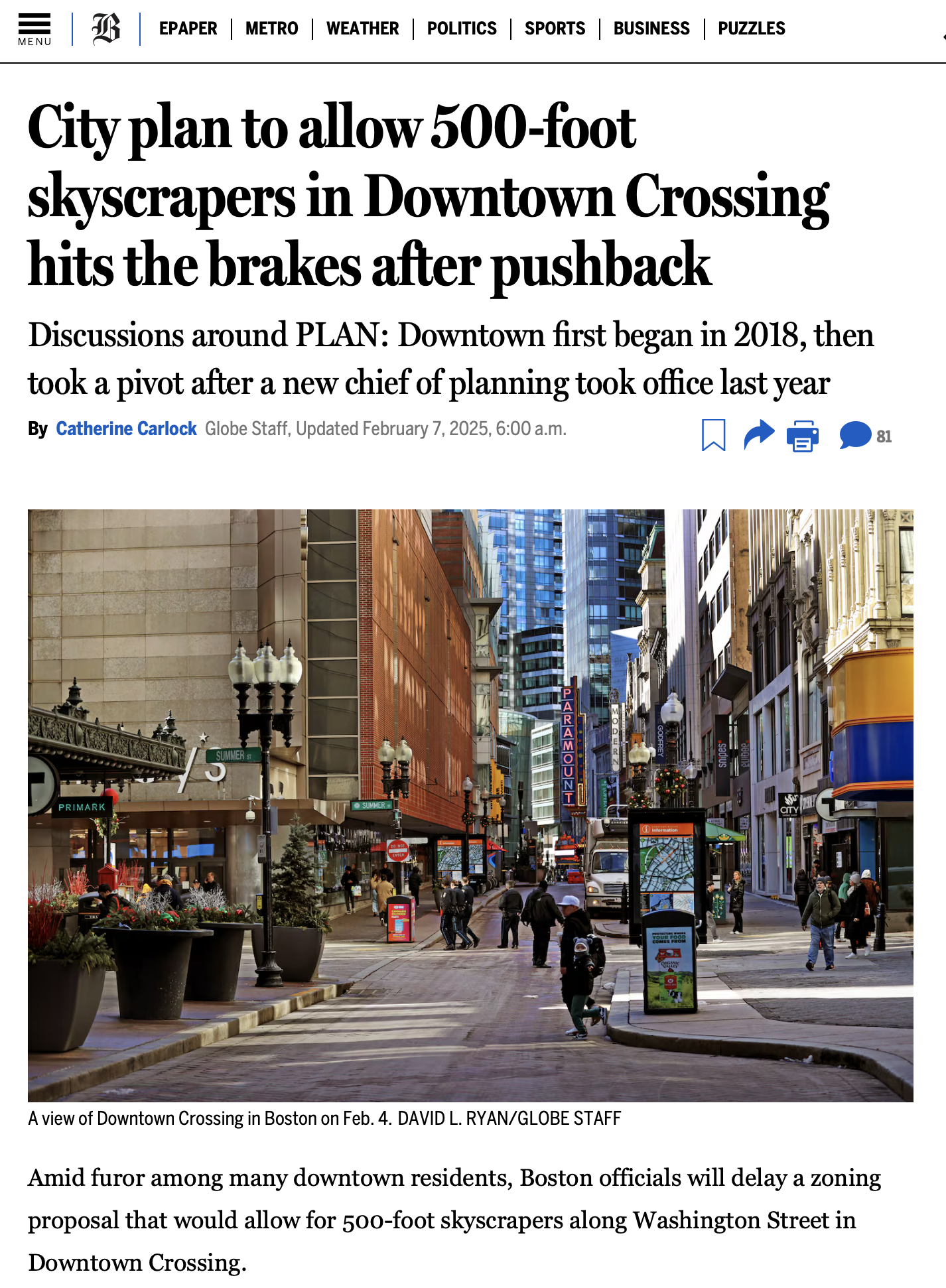City plan to allow 500-foot skyscrapers in Downtown Crossing hits the brakes after pushback