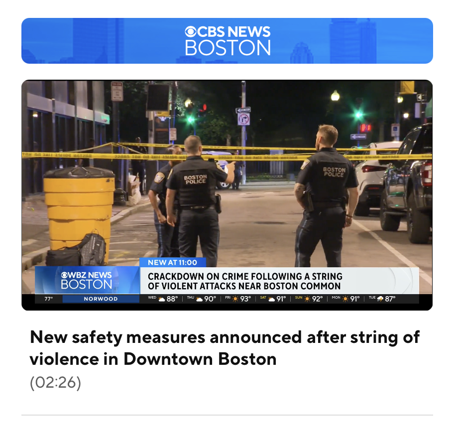 New safety measures rolling out after recent violence in downtown Boston: "This is not the Wild West"
