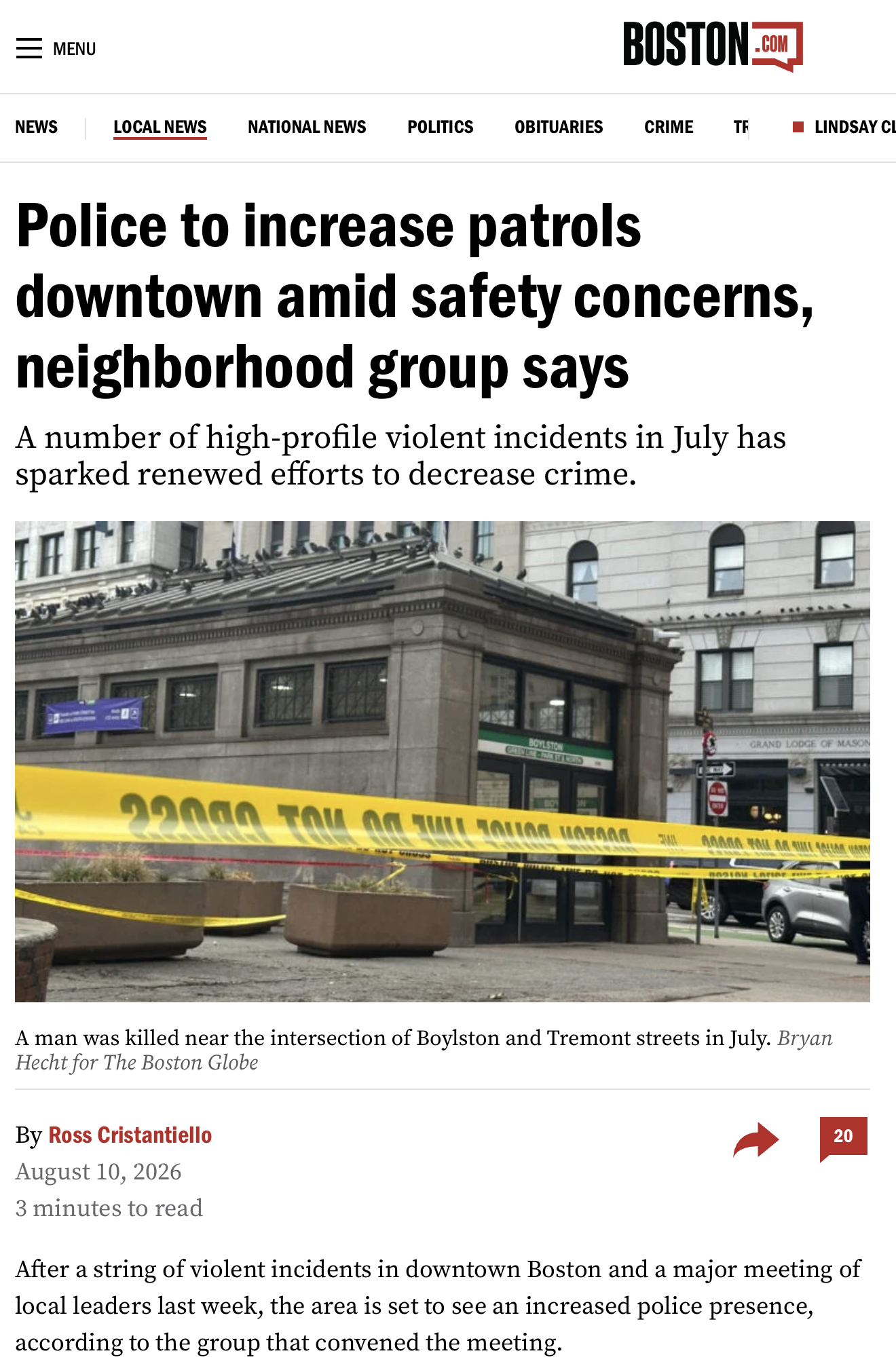 Police to increase patrols downtown amid safety concerns, neighborhood group says