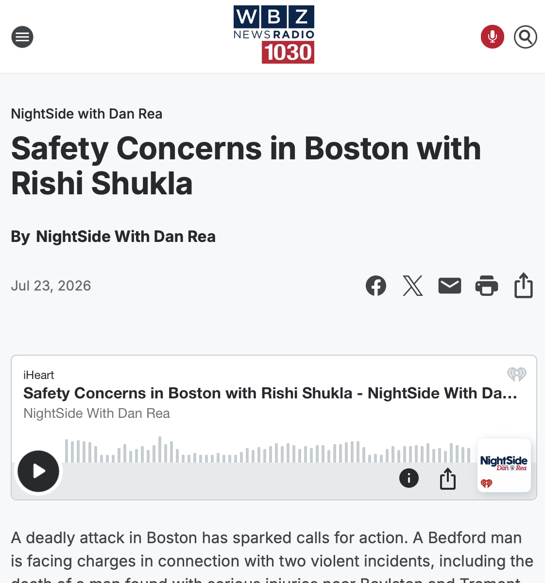Safety Concerns in Boston with Rishi Shukla