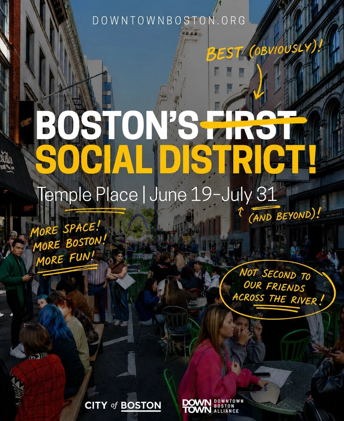 Love our partnership and what we&rsquo;re building on Temple Place, @downtownbostonalliance and @cityofboston ! This is an awesome start. 👏

Now let&rsquo;s take a page out of the @tartanarmyinboston (and maybe even those legendary Norwegian rowers&