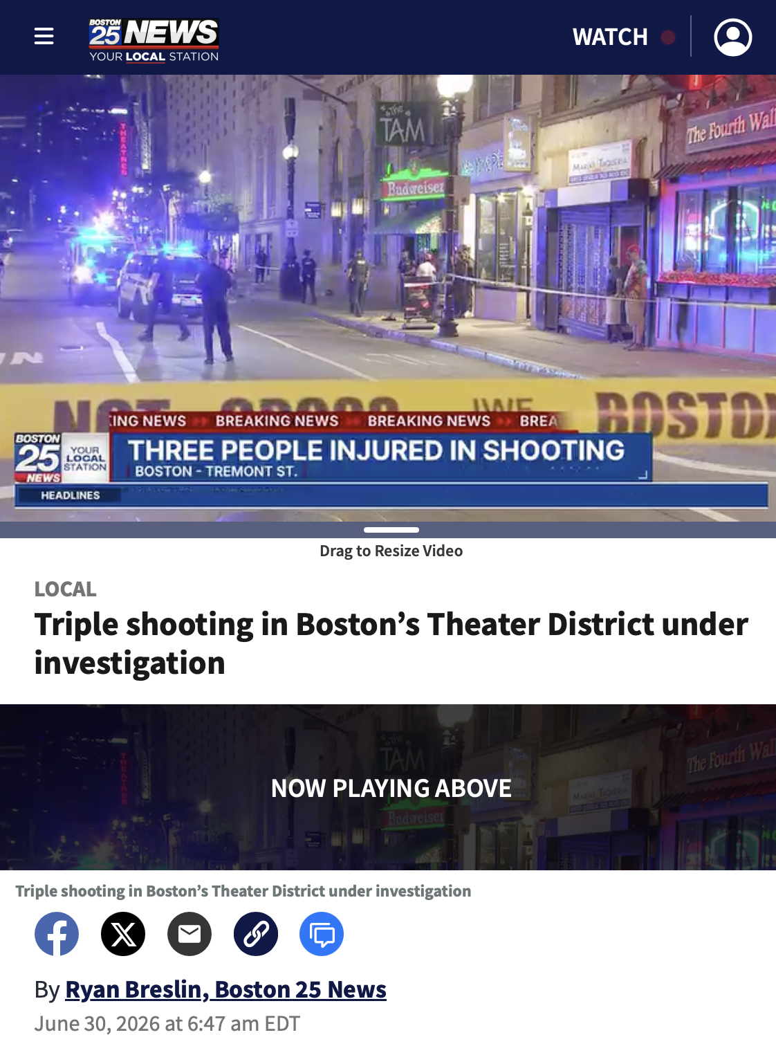 Triple shooting in Boston’s Theater District under investigation