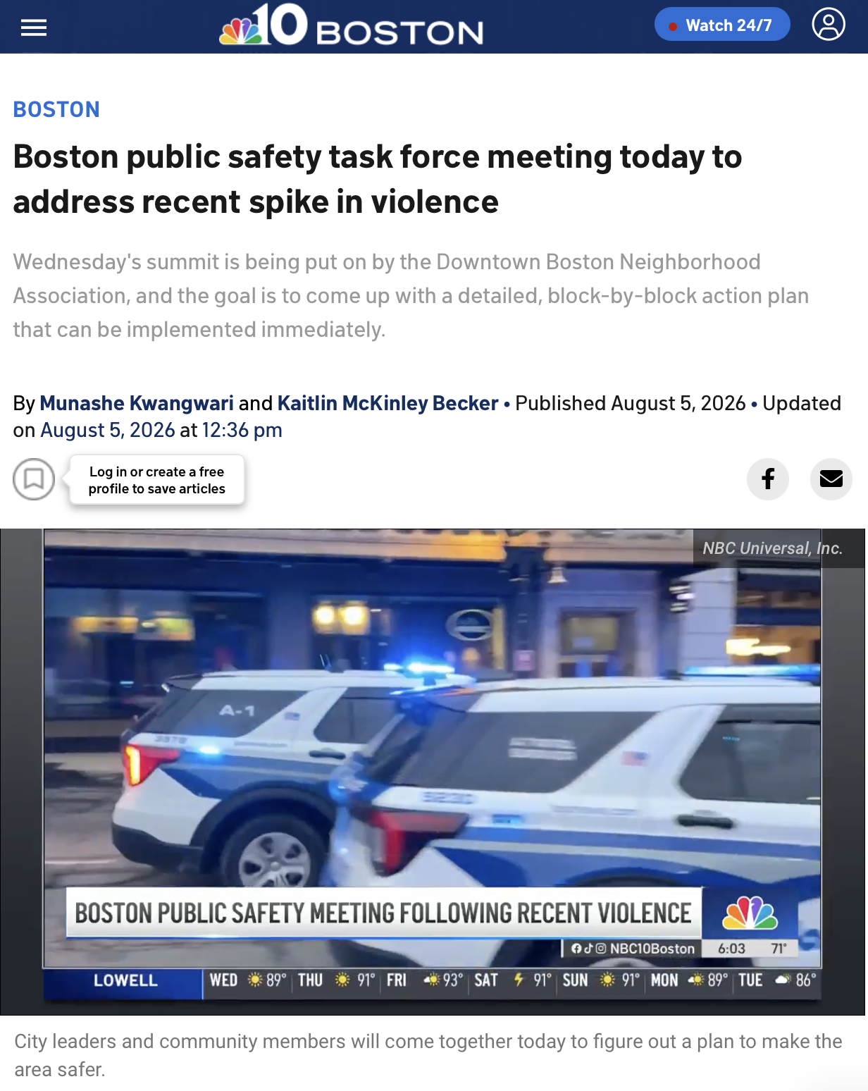 Boston public safety task force meeting today to address recent spike in violence