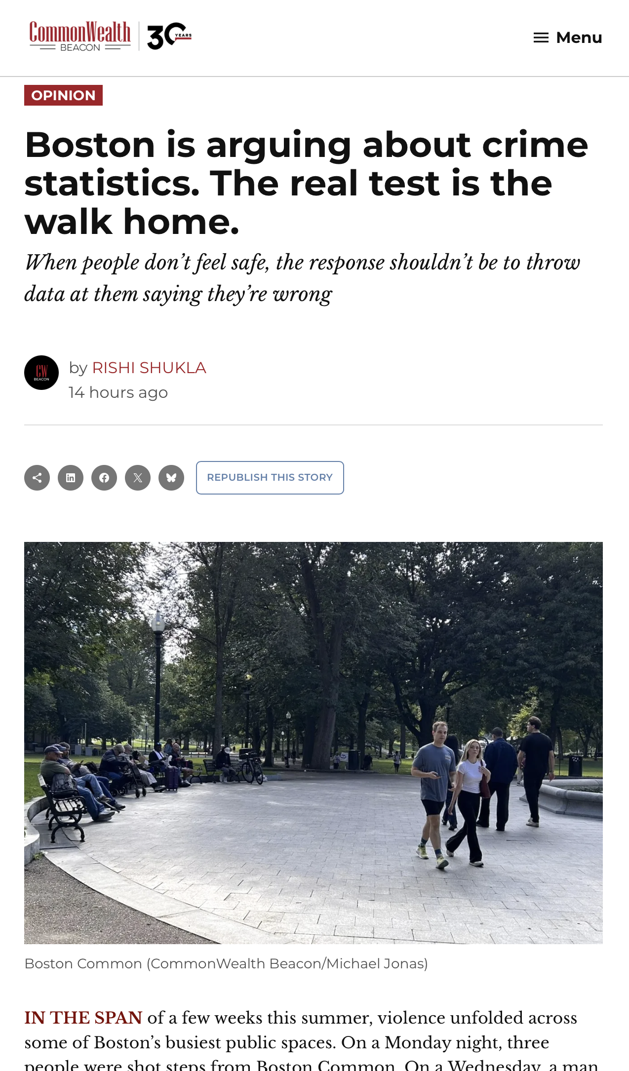 Boston is arguing about crime statistics. The real test is the walk home.