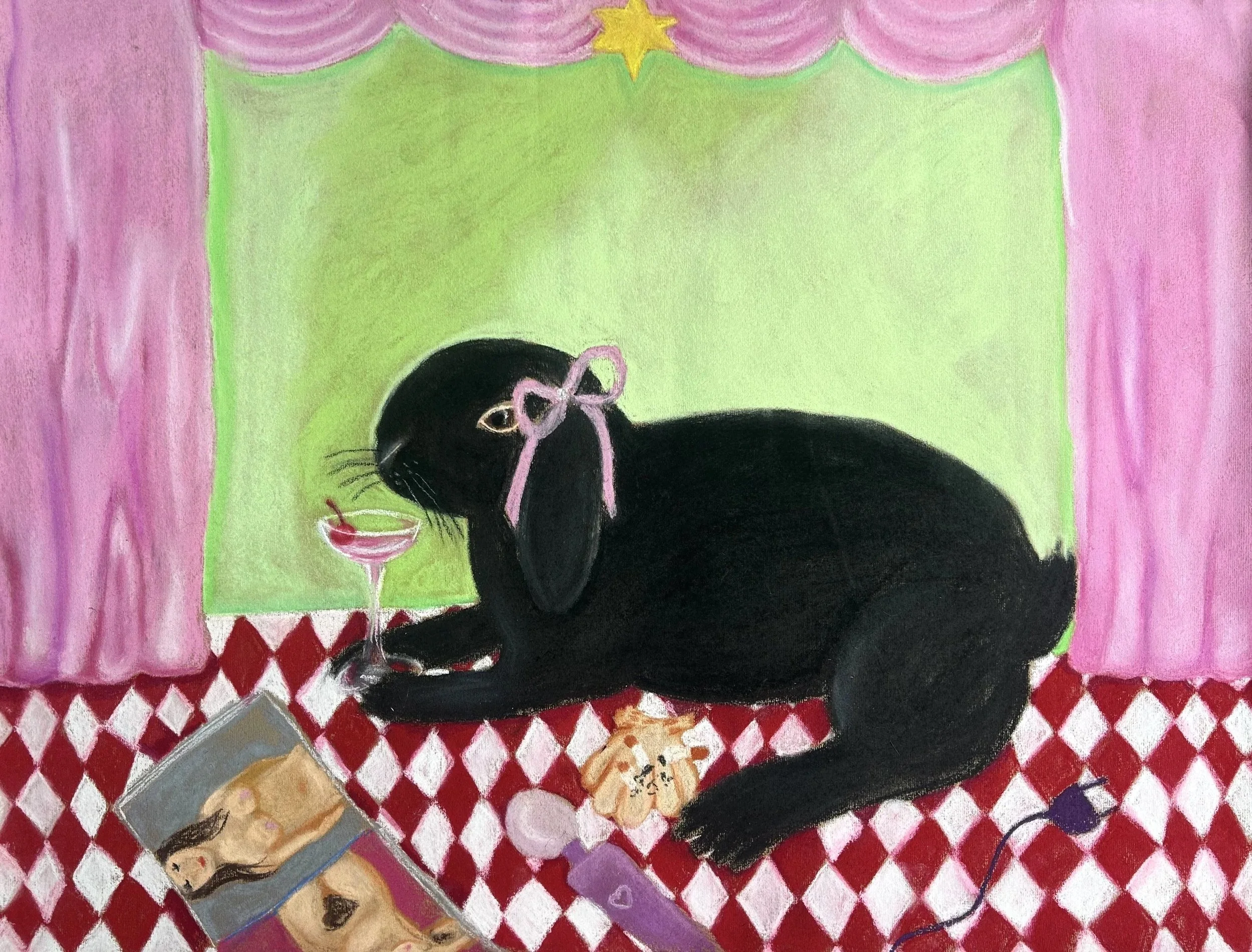 After the Show, 2025, pastels on ingres paper, 63 cm x 47,5 cm 