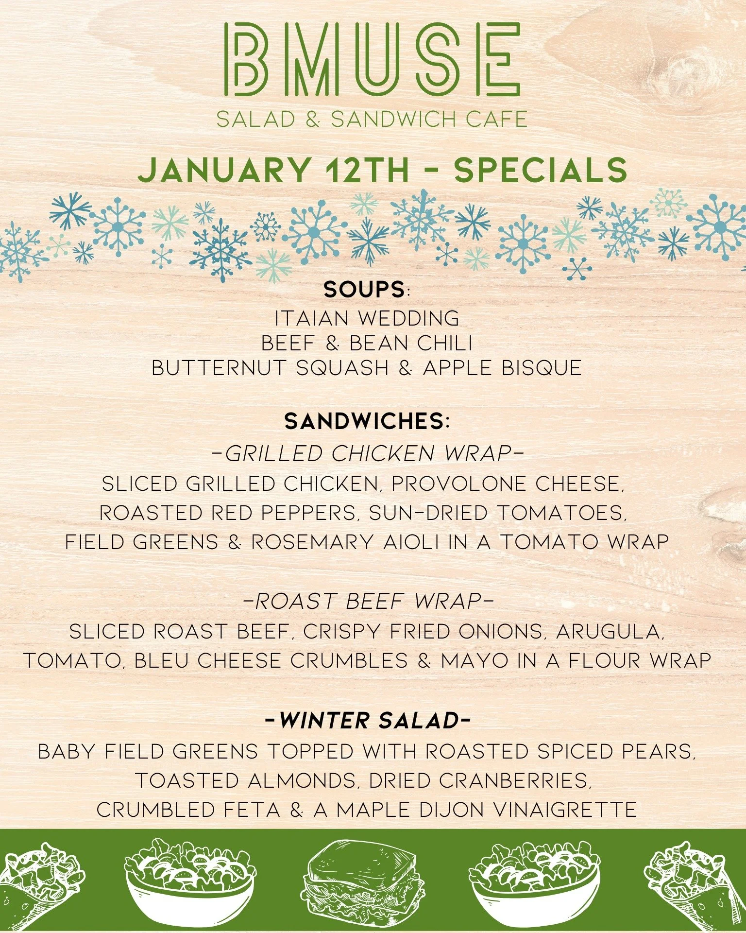 Good Morning Monday!  Start off your week with a delicious lunch.  We&rsquo;re open 10a-3p today so you
 can enjoy one of our soups, salads or sandwiches. 

Order online at bit.ly/BMuseCafe
Call 203.265.1400
Visit 665 N Colony Rd, Wallingford 
.
.
.
