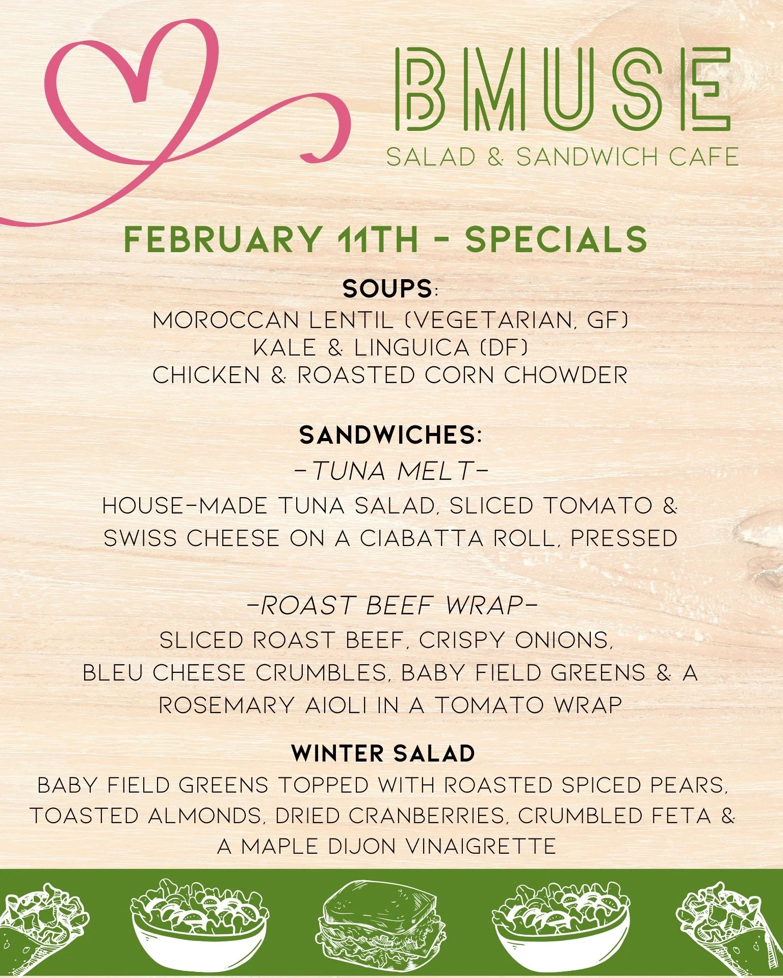 Good Morning Wednesday! 
Stop by &amp; enjoy one of our tasty soups, salads or sandwiches for lunch. We&rsquo;re open until 3p. 

Order online at bit.ly/BMuseCafe
Call 203.265.1400
Visit 665 N Colony Rd, Wallingford 
.
.
.
.

#ctfoodie #foodofct #lun