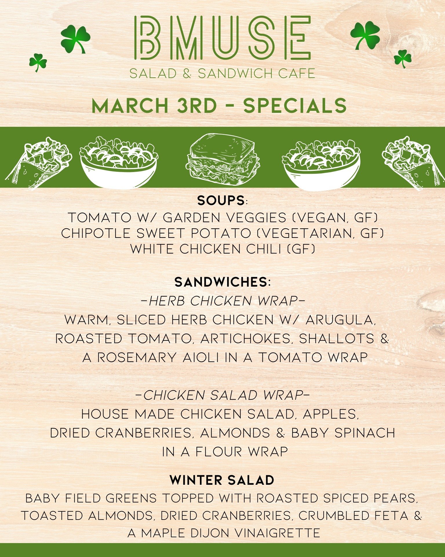 Happy Tuesday!  We&rsquo;re open 10a-3p today for lunch.  Stop by &amp; enjoy one of our tasty soups, salads or sandwiches.

Order online at bit.ly/BMuseCafe
Call 203.265.1400
Visit 665 N Colony Rd, Wallingford 
.
.
.
.

#ctfoodie #foodofct #lunchtim