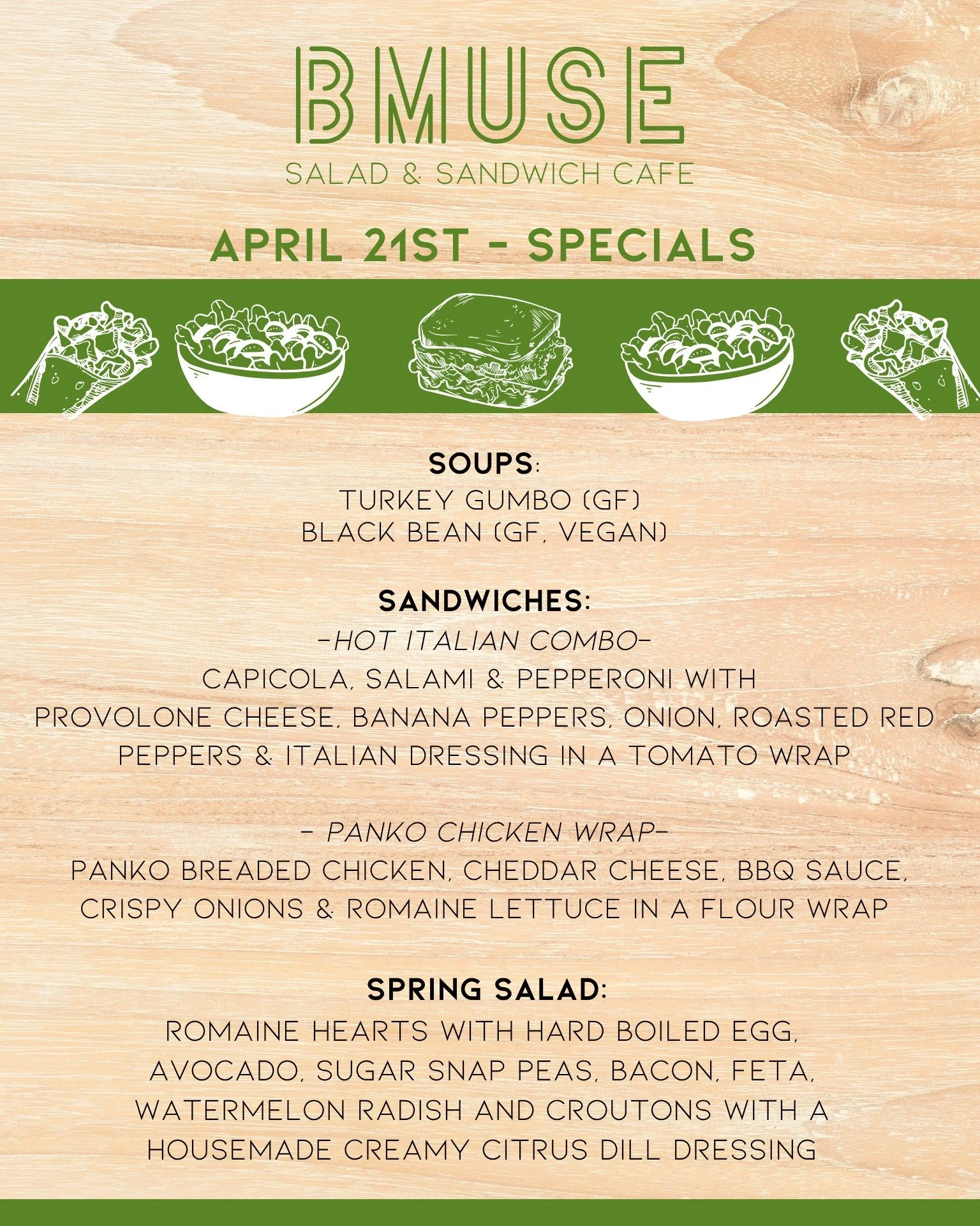 It's Tuesday &amp; that
 means we&rsquo;re open 10a-3p for lunch! Stop in for one
 of our tasty soups, salads or sandwiches.

Order online at bit.ly/BMuseCafe
Call 203.265.1400
Visit 665 N Colony Rd, Wallingford 
.
.
.
.

#ctfoodie #foodofct #lunchti