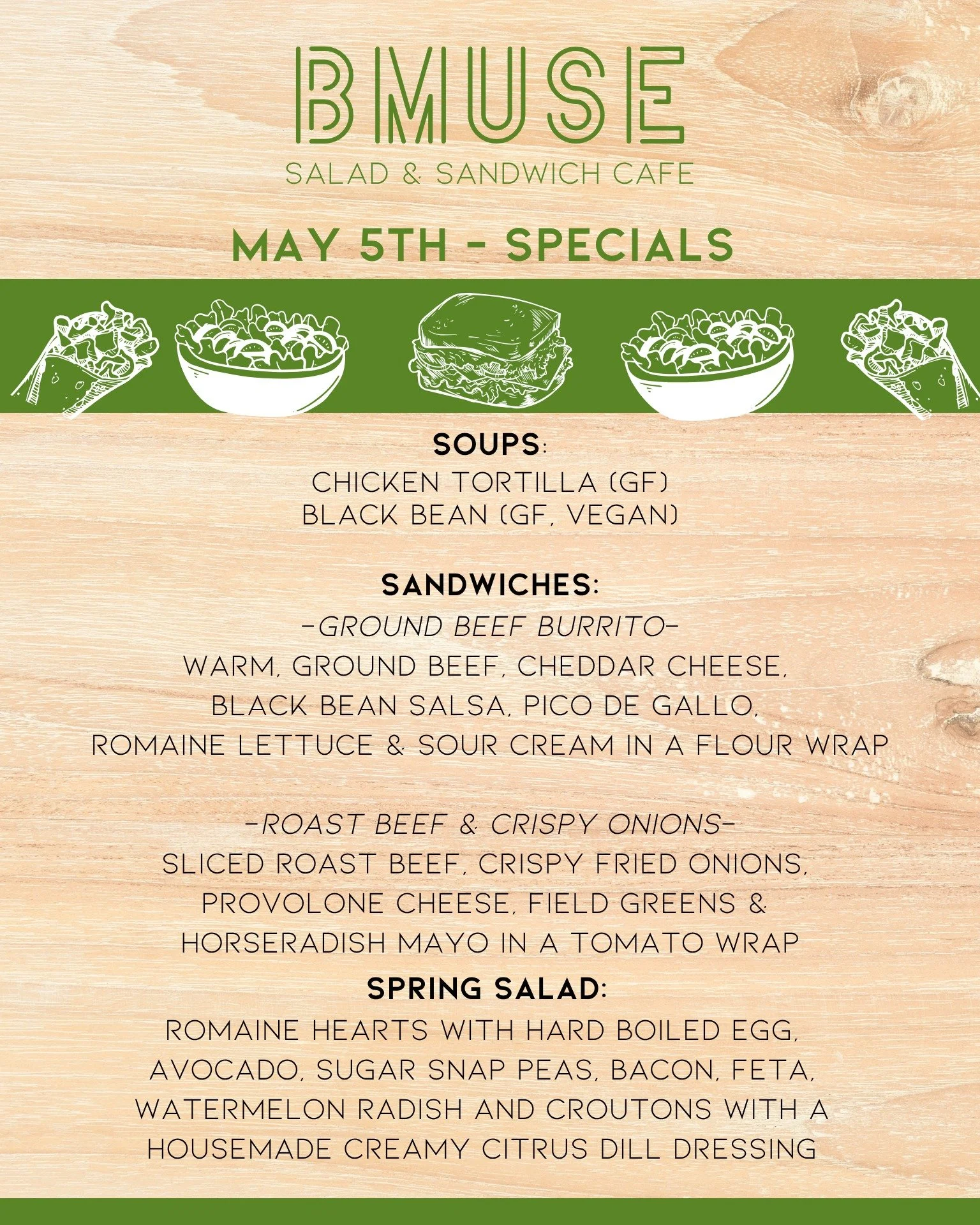 Good Morning, stop in for
 lunch, we are open 10a-3p!

Order online at bit.ly/BMuseCafe
Call 203.265.1400
Visit 665 N Colony Rd, Wallingford 
.
.
.
.

#ctfoodie #foodofct #lunchtime #ctcafe #wallingfordeats #newhavencountyfood #foodofnewhavencounty #