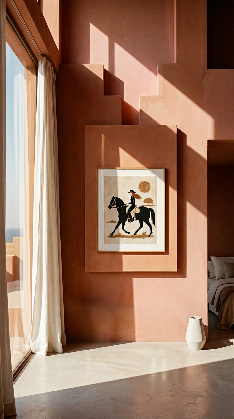 Red Rider – Framed Western Folk Art Print