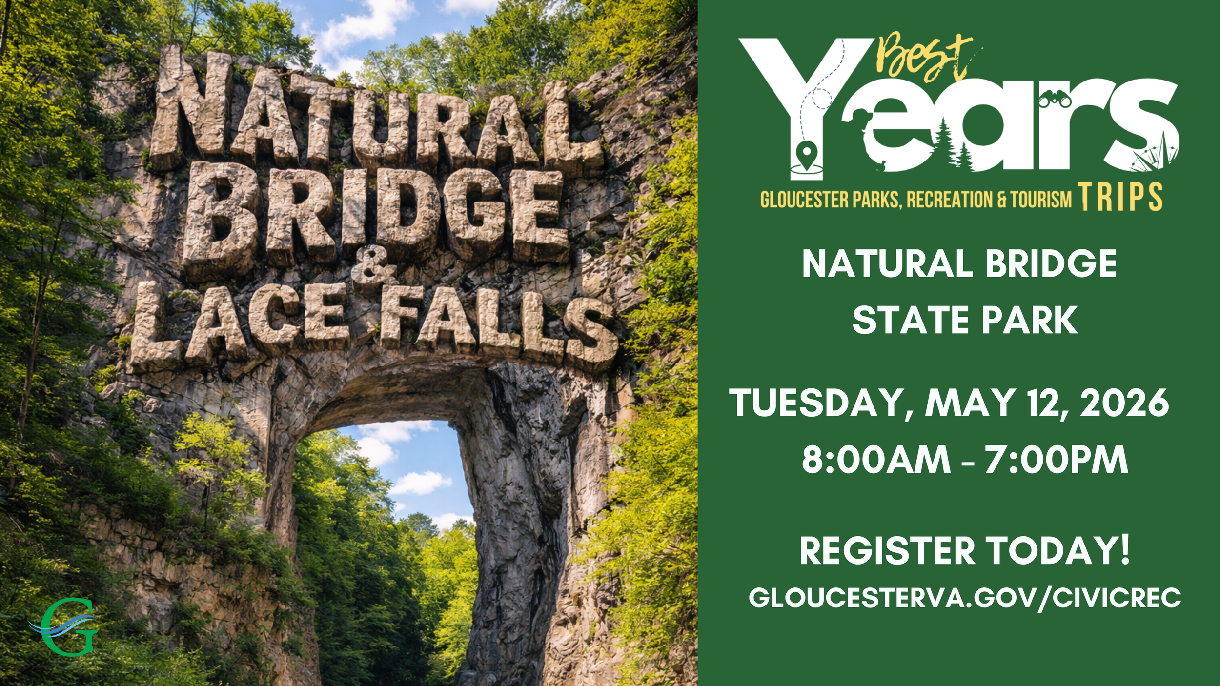 Natural Bridge & Lace Falls: Best Years Trips 