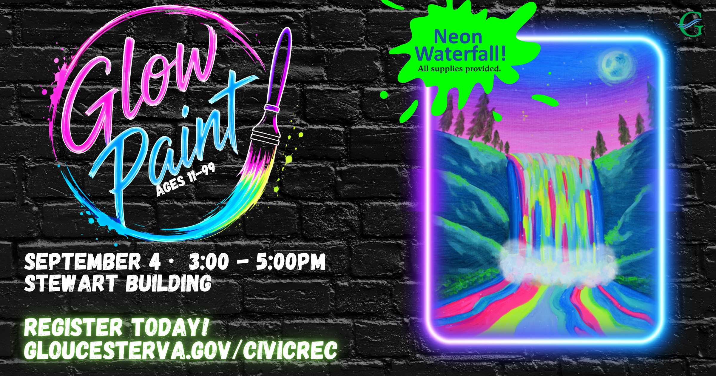 Glow Paint Class - Waterfall Edition 