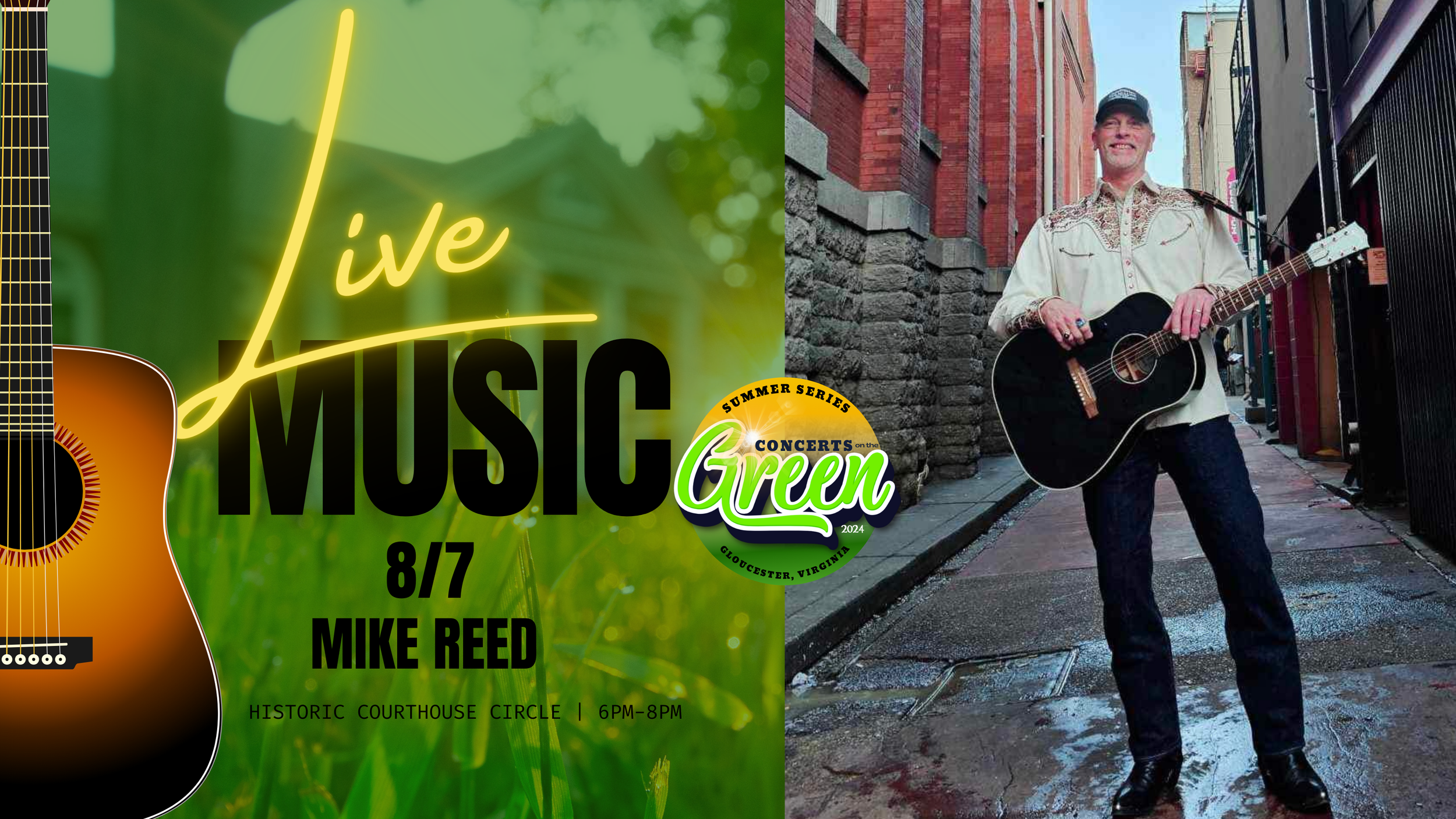 Mike Reed- Concerts On The Green — Gloucester County, VA