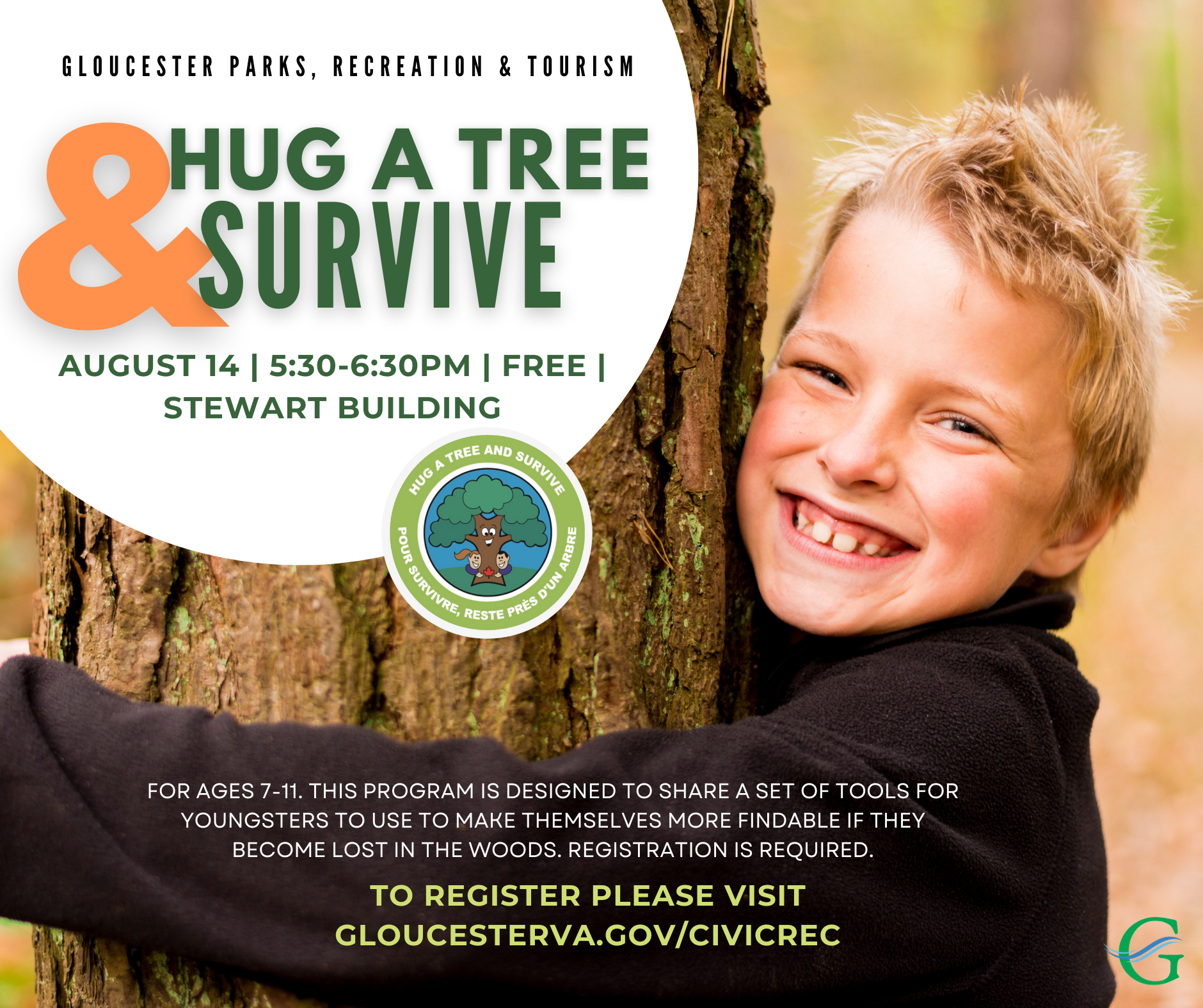 Hug A Tree And Survive — Gloucester County, VA