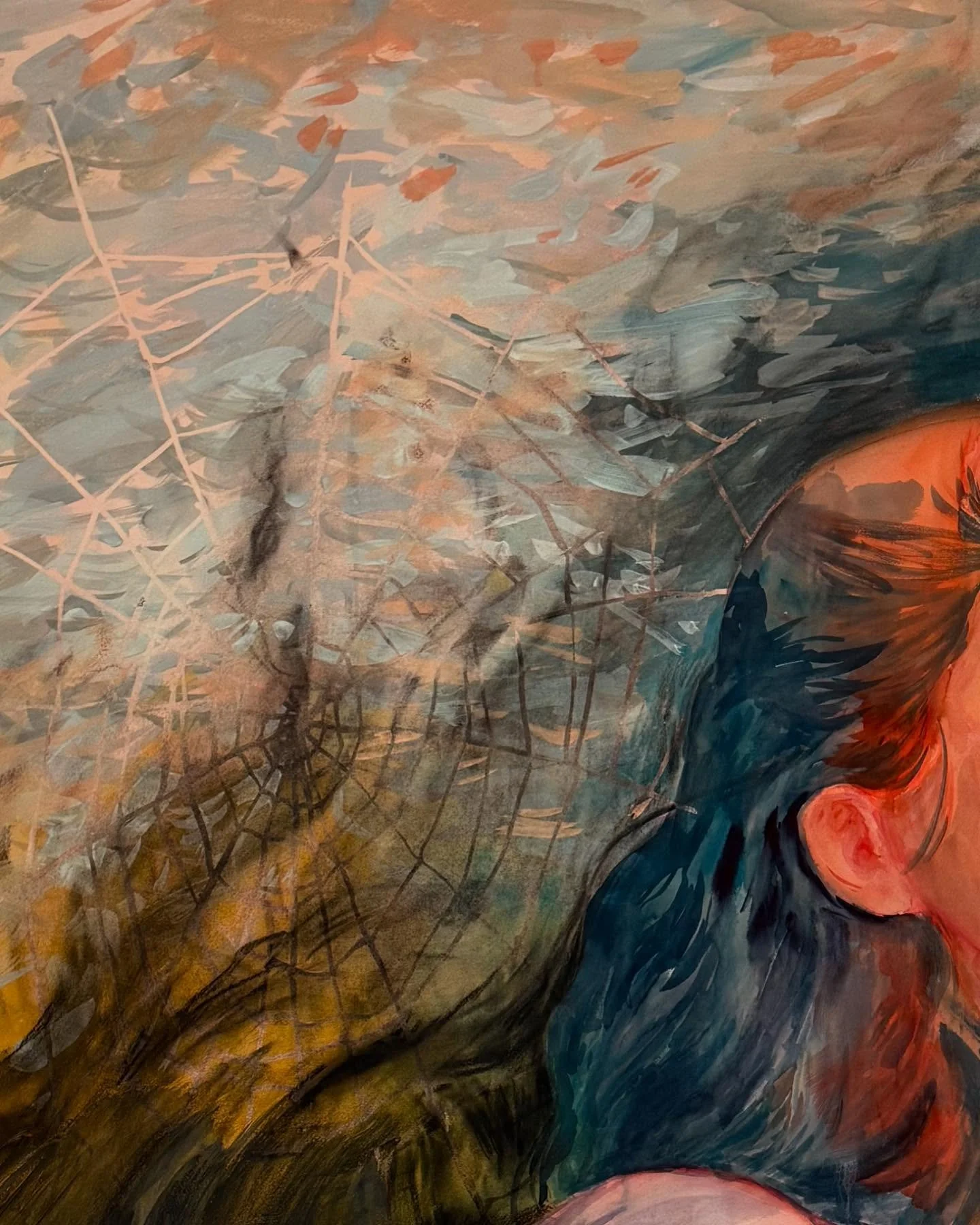 Working on wrapping up this newer painting on paper. Transitioned into a new studio in Highland Park. It was Mindy Shapiro&rsquo;s studio twenty years ago when she and I were in Rogue Wave together. Wild.