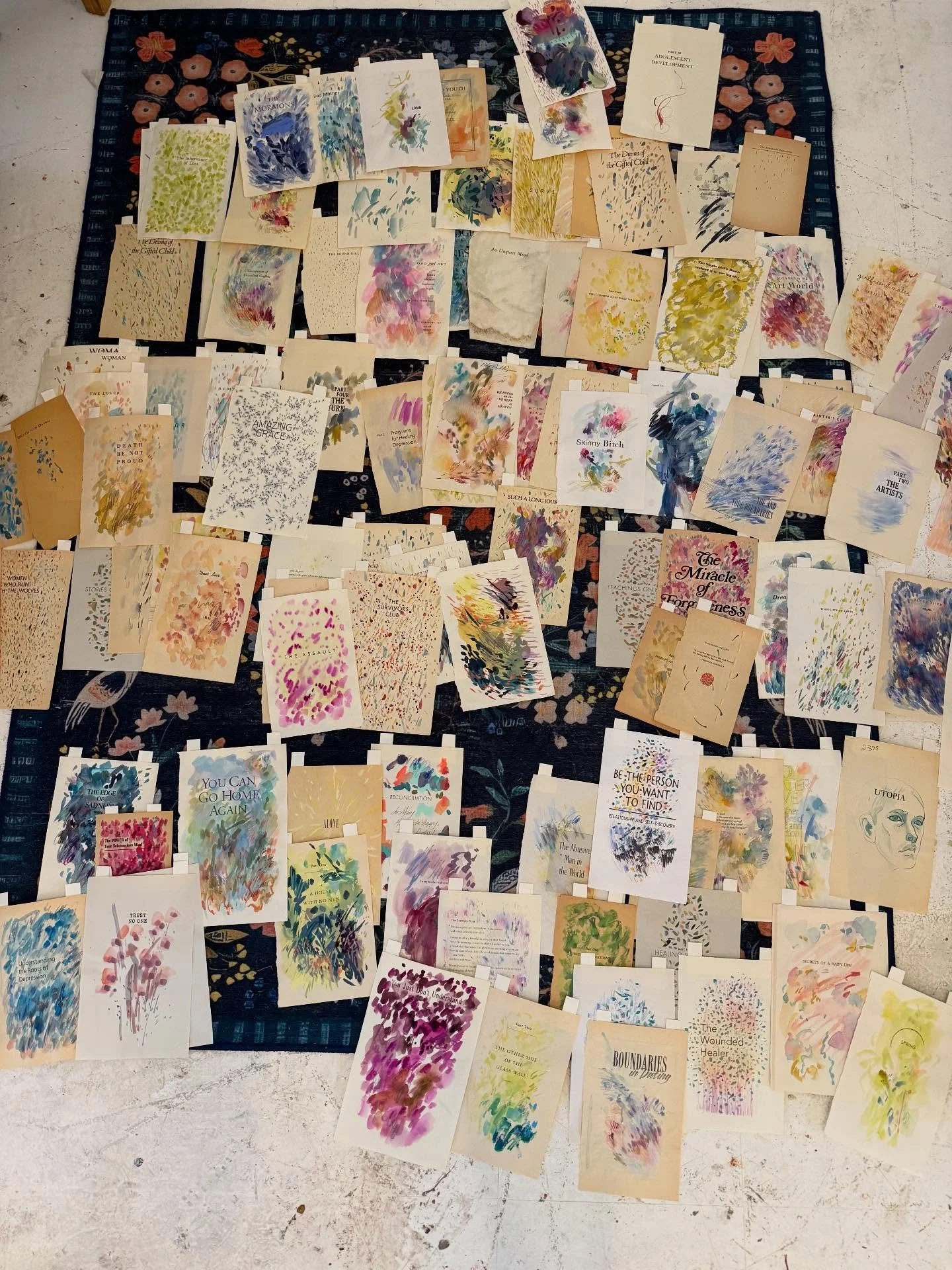 Shockingly, I told the story of my life in 60 titles. This is the mockup, installation is tomorrow out at MSJC - wish me luck!