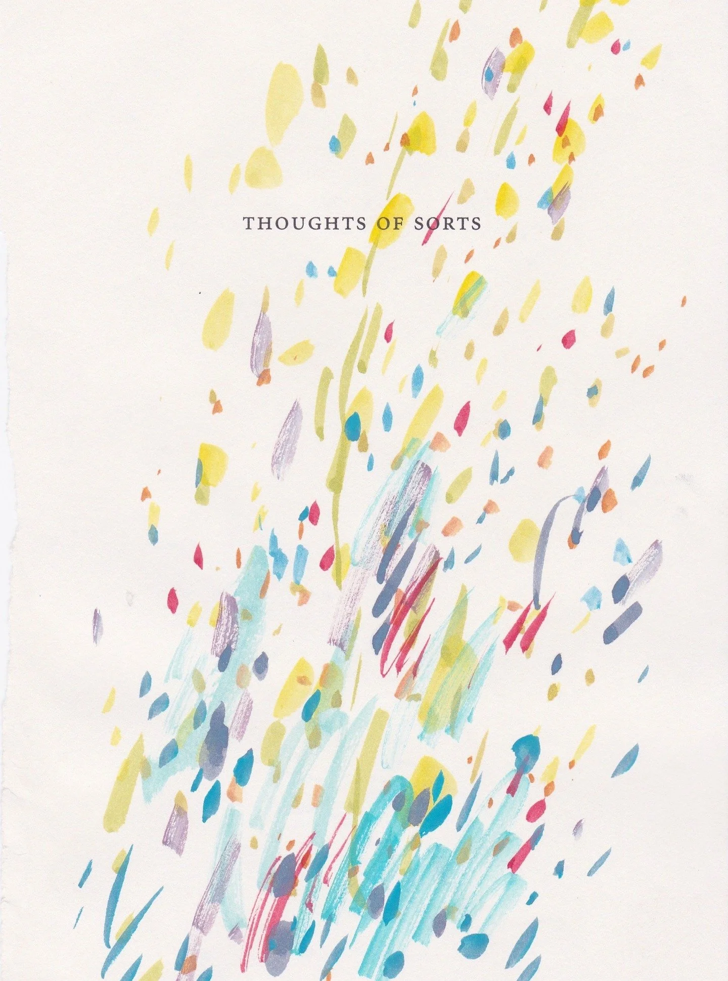 This book page painting is from the book 'Thoughts of Sorts' by Georges Perec (2009). It's part of a collection 'Epitaph Epigraph', which is becoming a story. 
This story has been influenced by so many people from my life, a limited amount of people,