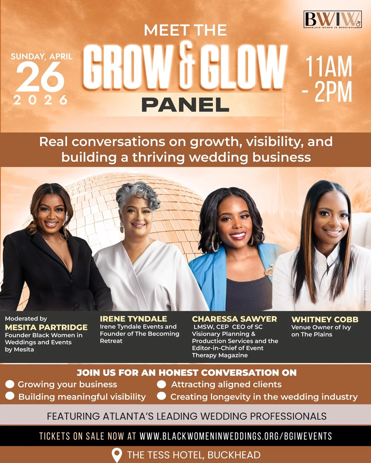 The conversation is going to be GOOD ✨

Meet the incredible panel for our 2nd Annual Grow &amp; Glow Brunch on April 26 at The Tess Hotel in Buckhead.

This year&rsquo;s conversation is centered around what so many of us are navigating right now:

✨ 